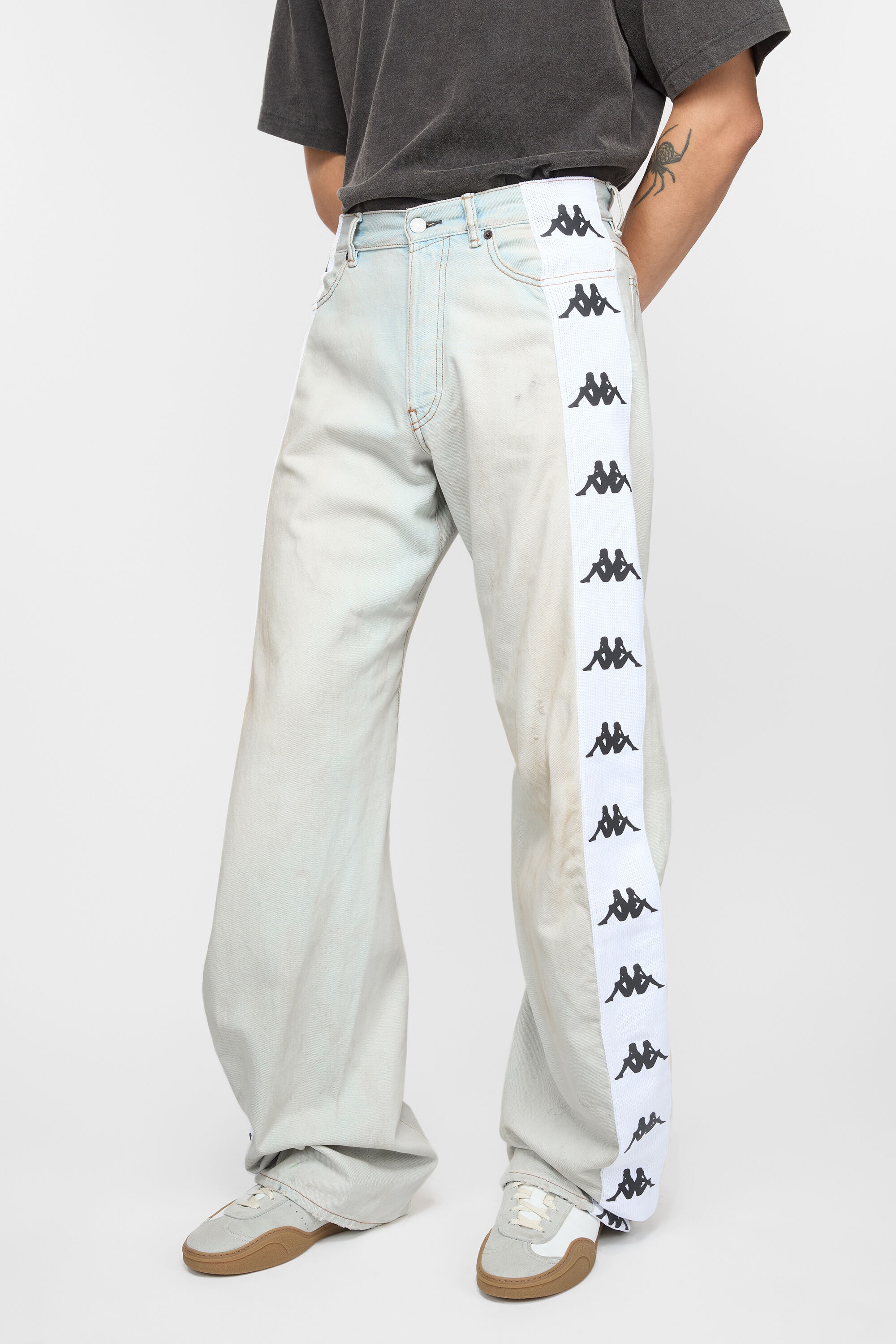 Loose fit jeans - 2006M Acne Studios x Kappa - Light blue/white - 4