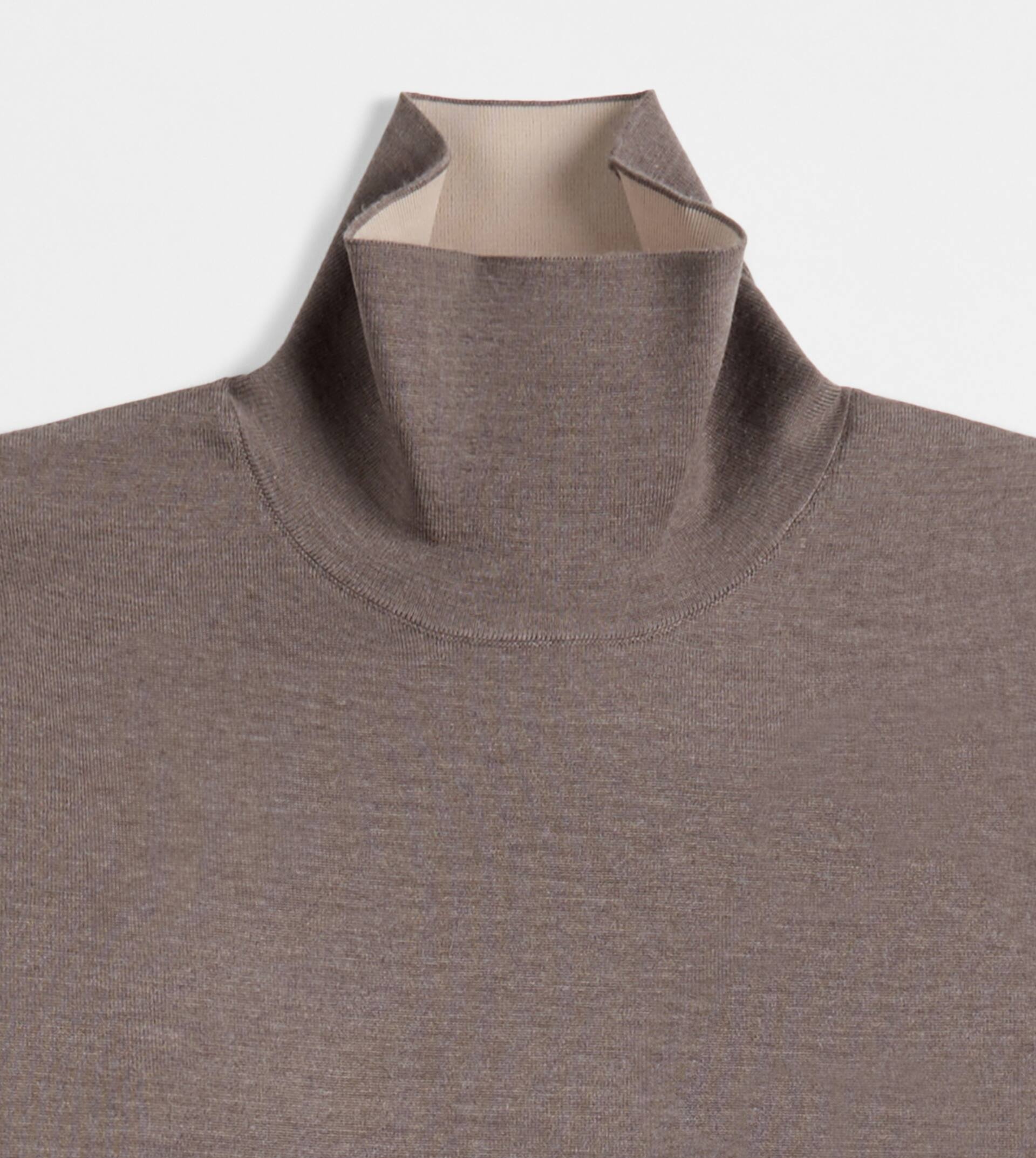 WOOL BLEND OVER TURTLENECK - BROWN - 6