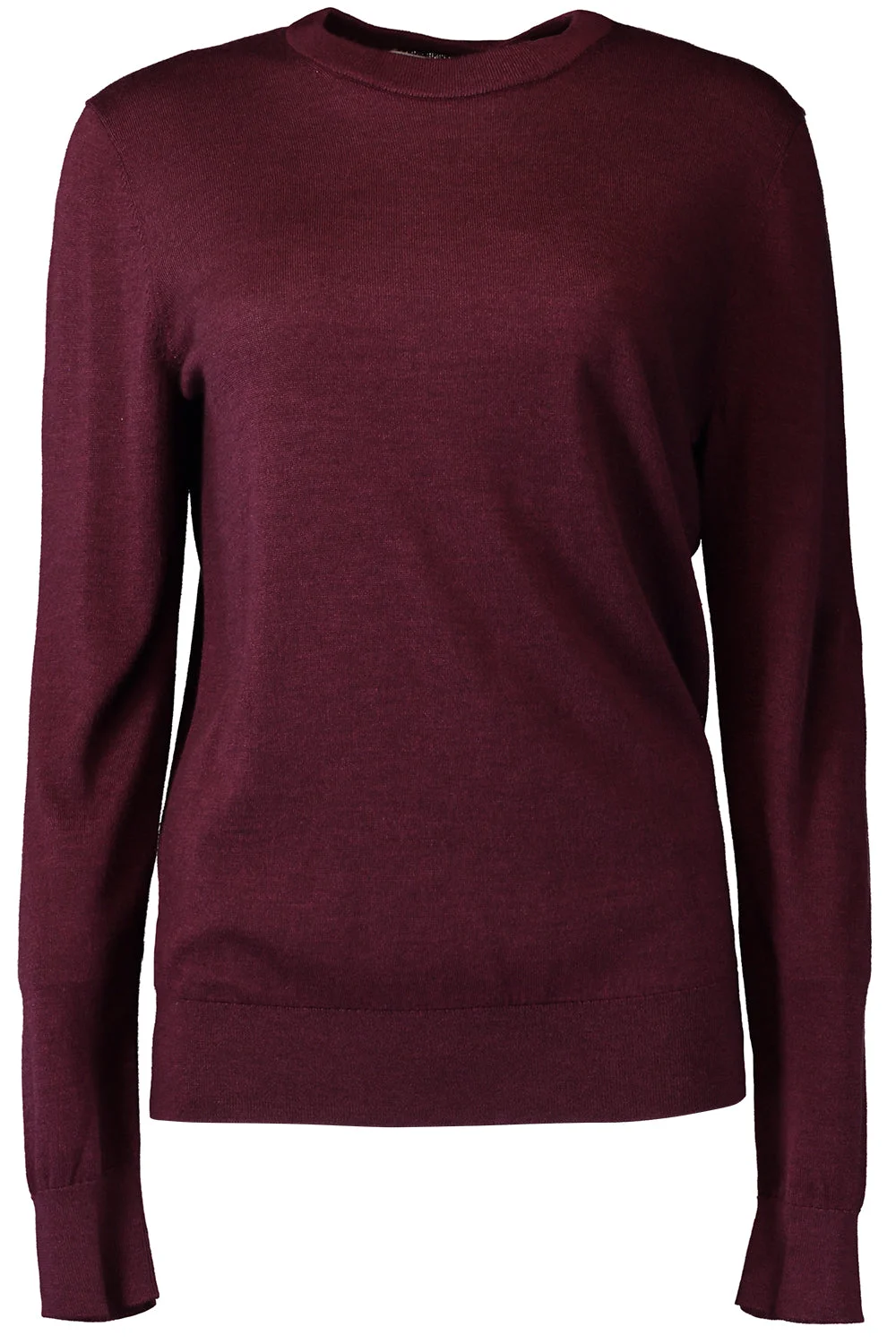 Long Sleeve Crewneck Pullover - Wine - 1