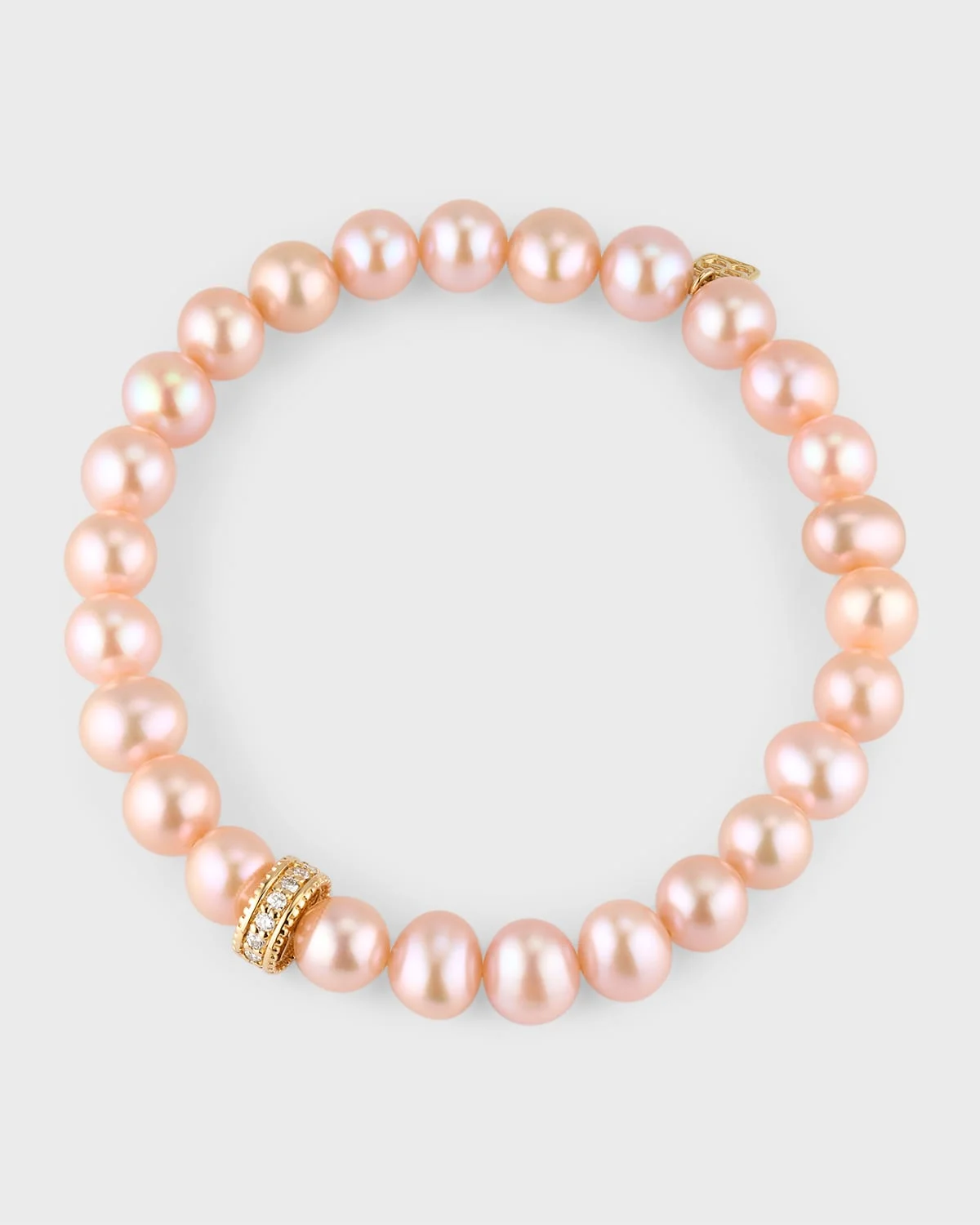 8mm Diamond Rondelle Freshwater Pearl Bracelet - 1