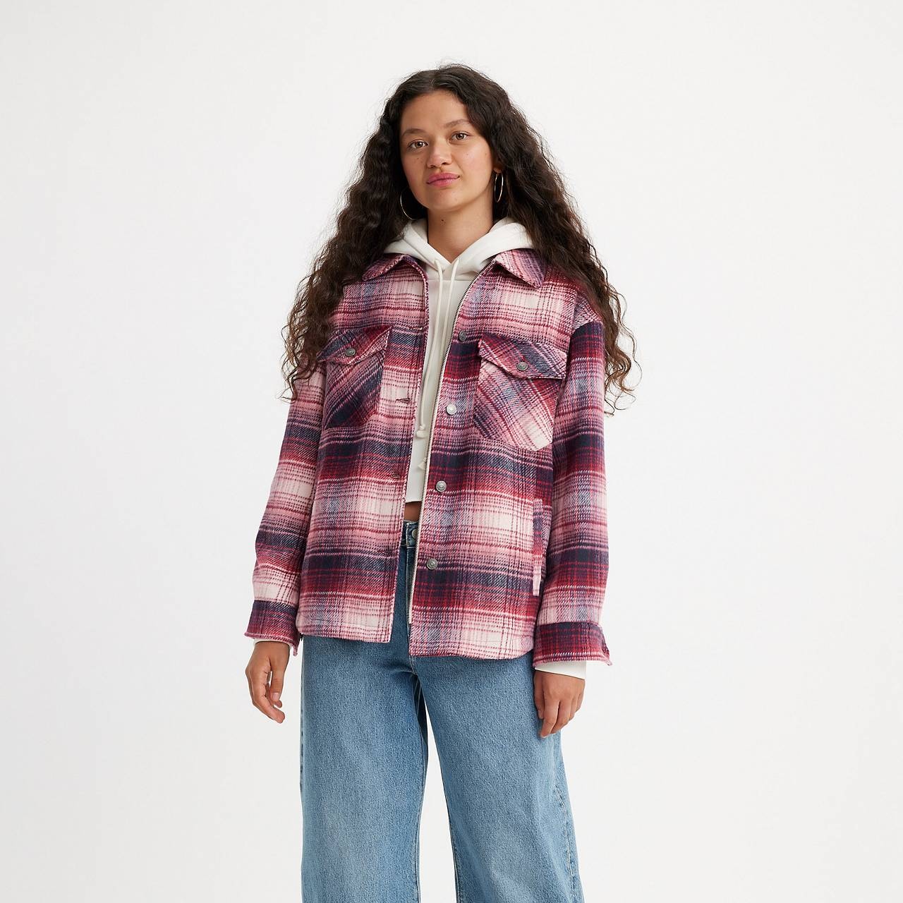 PLAID SHIRT JACKET - 1