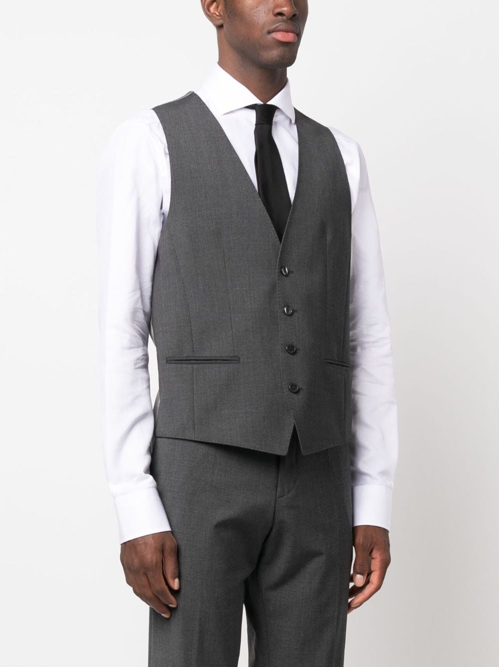 single-breasted buttoned waistcoat - 3