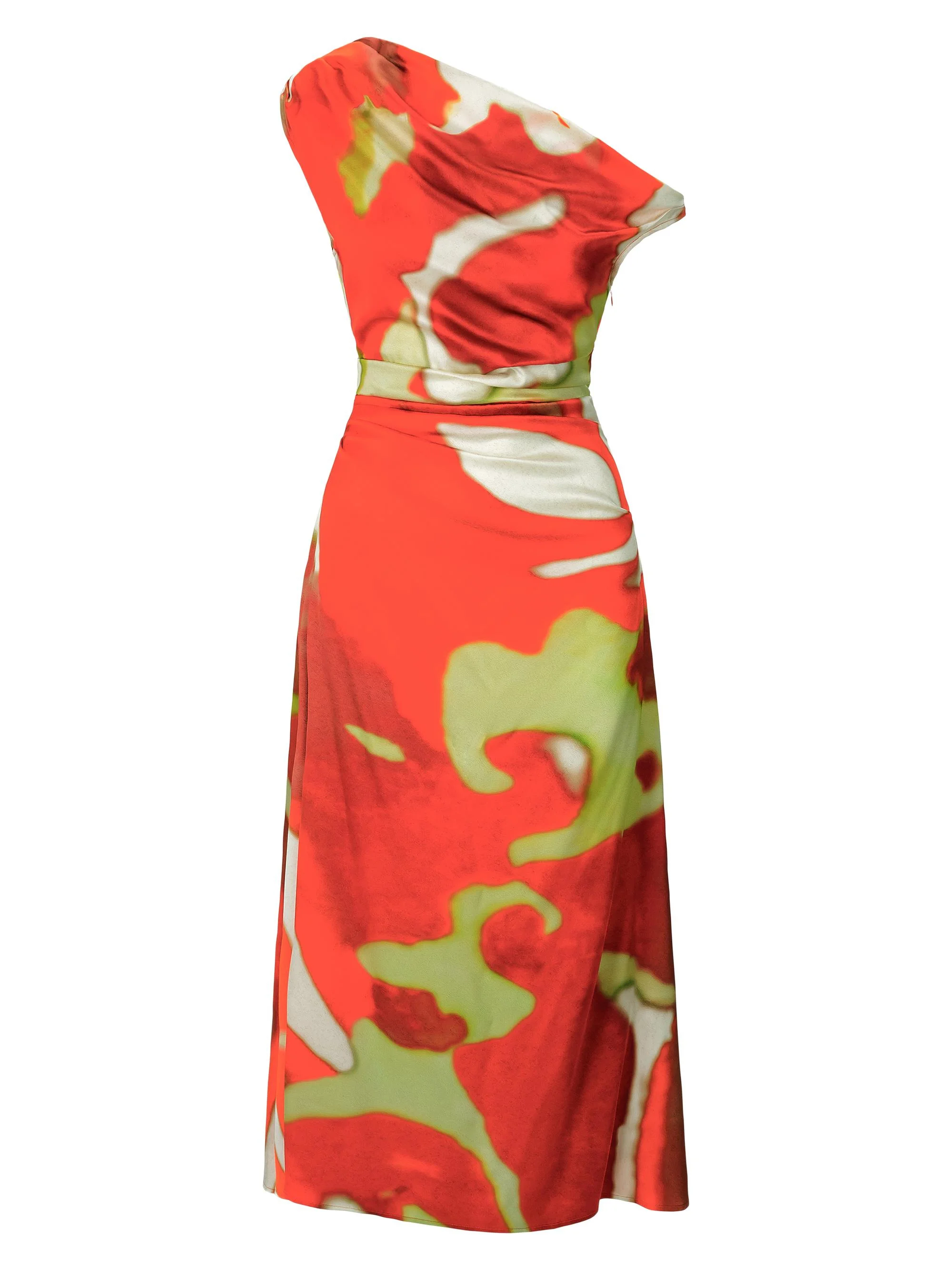 Women's Phare Silk-Blend Midi-Dress - Red Zone - 1