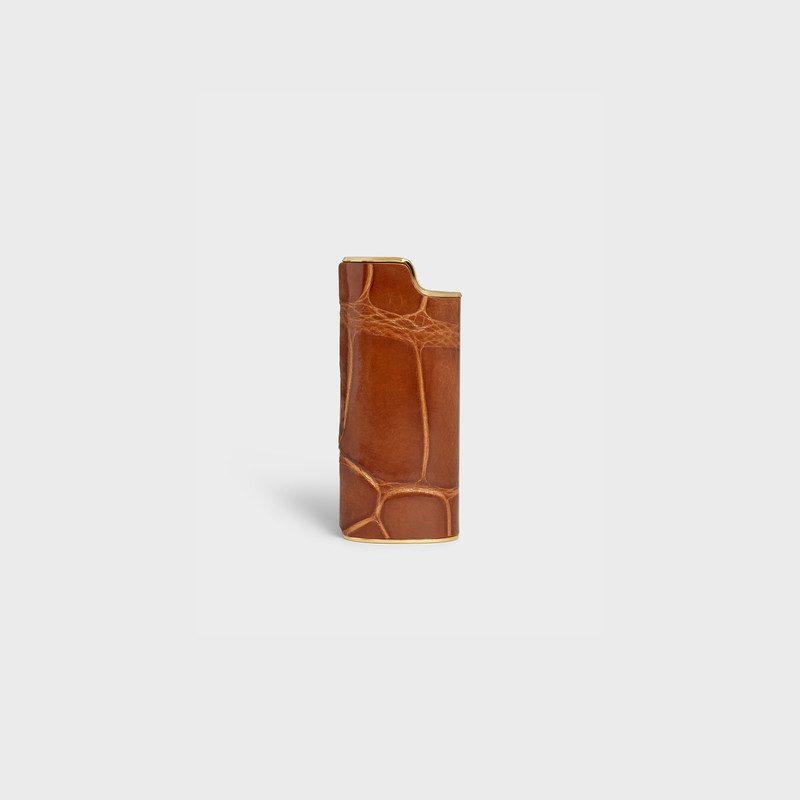 Small Lighter case in Brass and Alligator 1