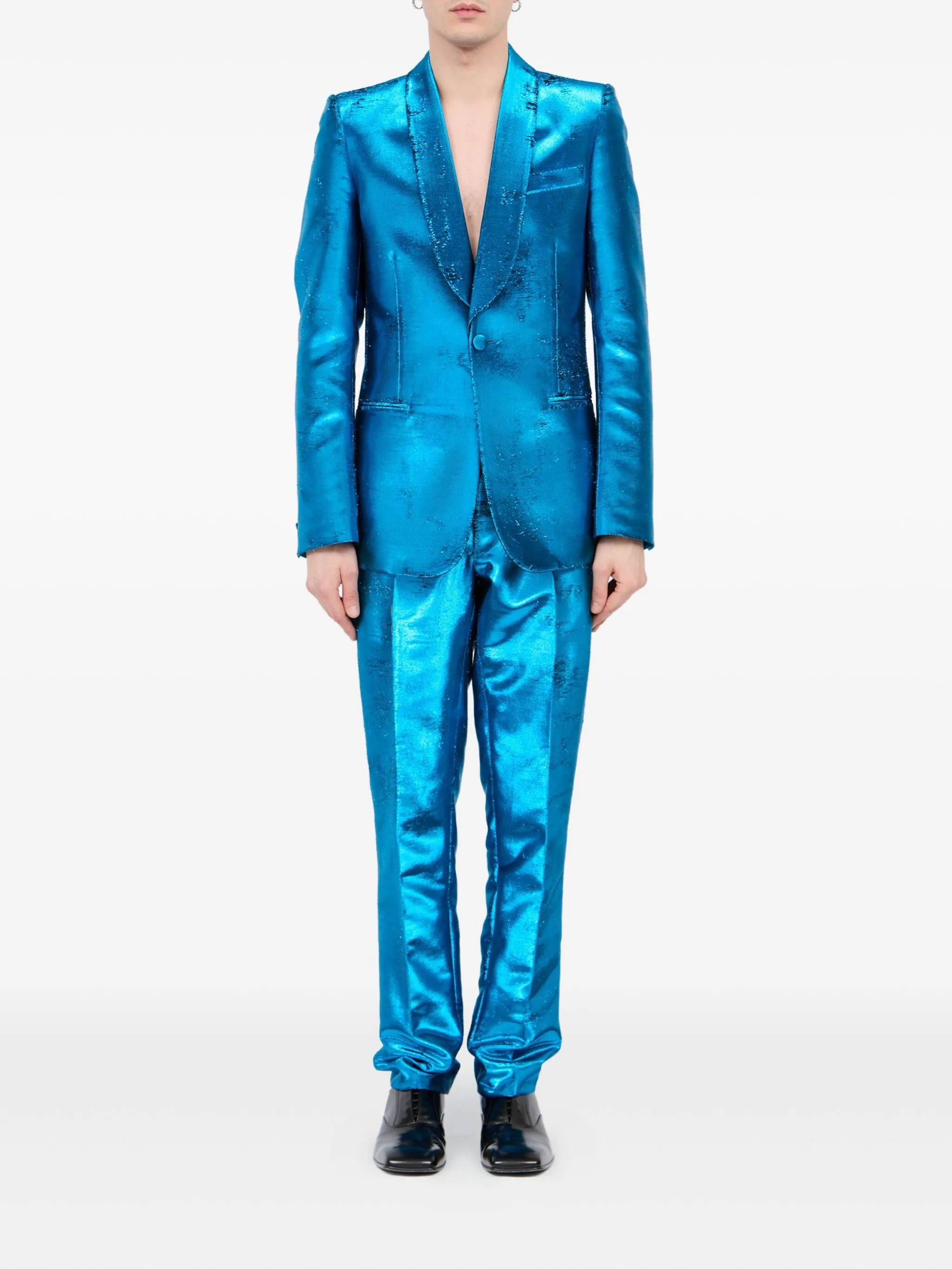 Mm6 Maison Margiela Metallic Shawl-lapel Blazer - 3