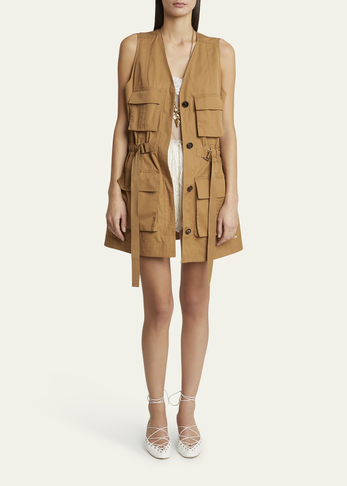 Belted Utilitarian Vest - 2