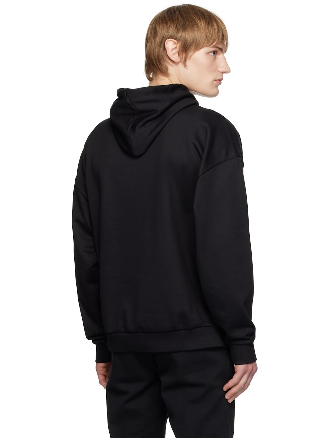 Black Logo Bonded Hoodie - 3