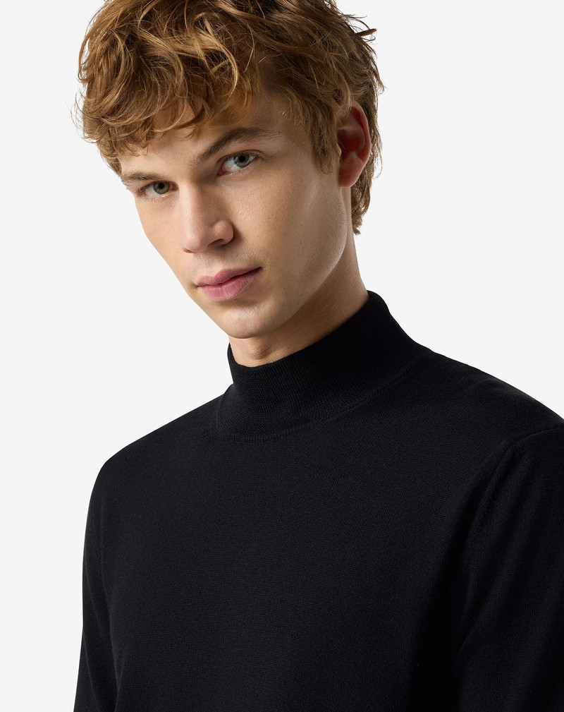 Black extra fine merino wool turtleneck 4