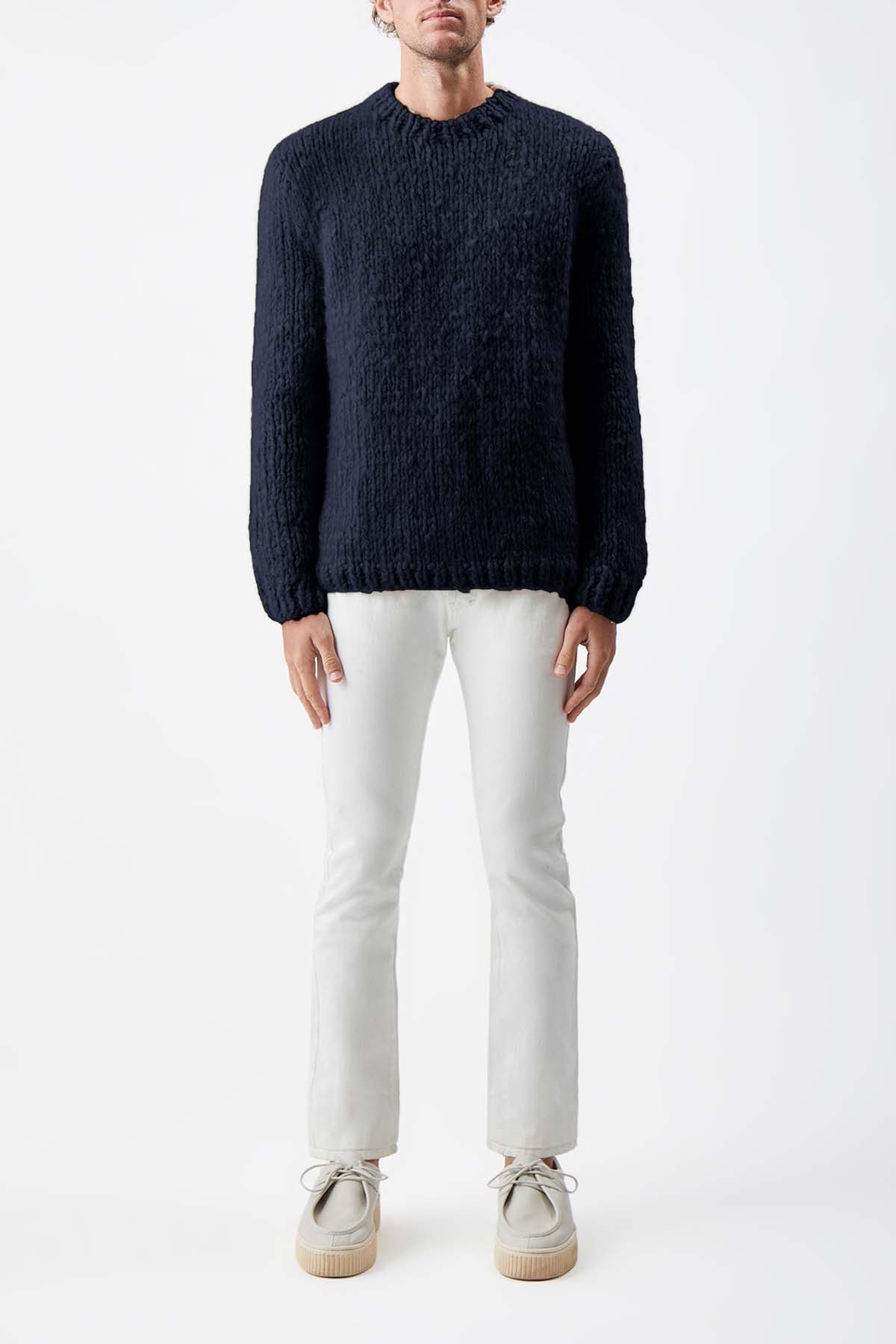 Lawrence Knit Sweater in Navy Welfat Cashmere - 2