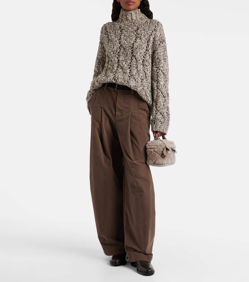 Brunello Cucinelli Quilted shearling vanity bag outlook