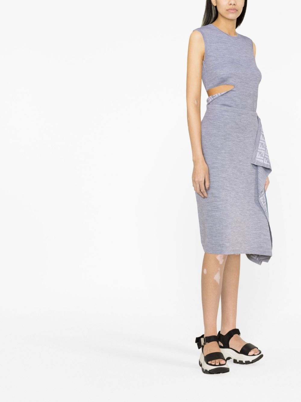 logo-pattern wrap midi skirt - 3
