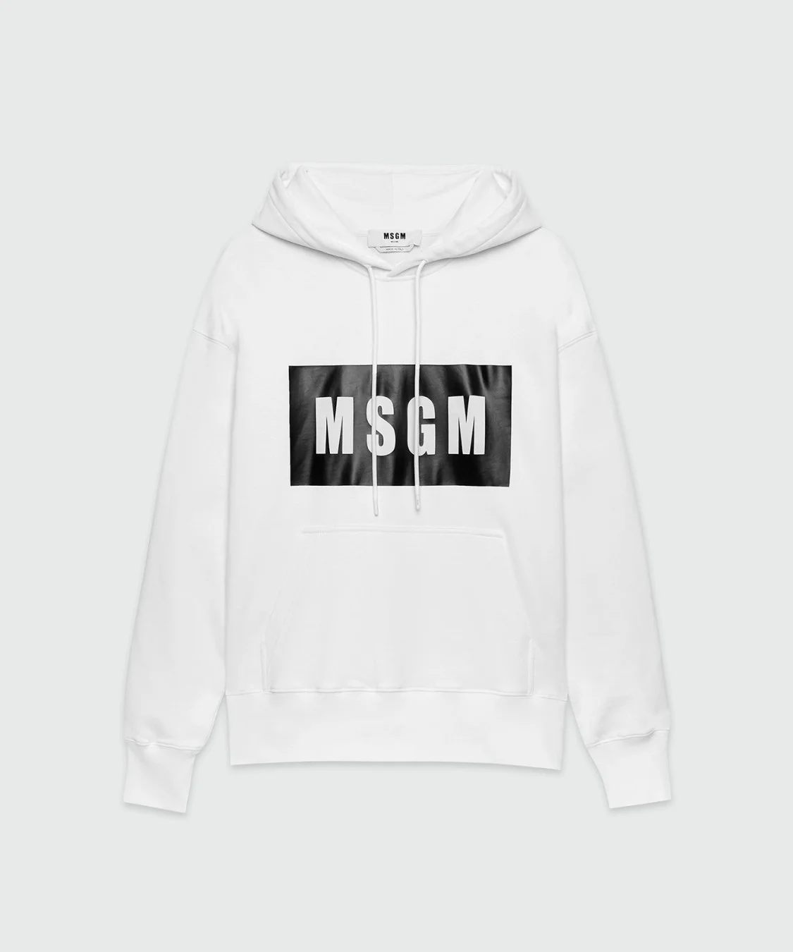 White cotton sweatshirt with graphic box logo - 1