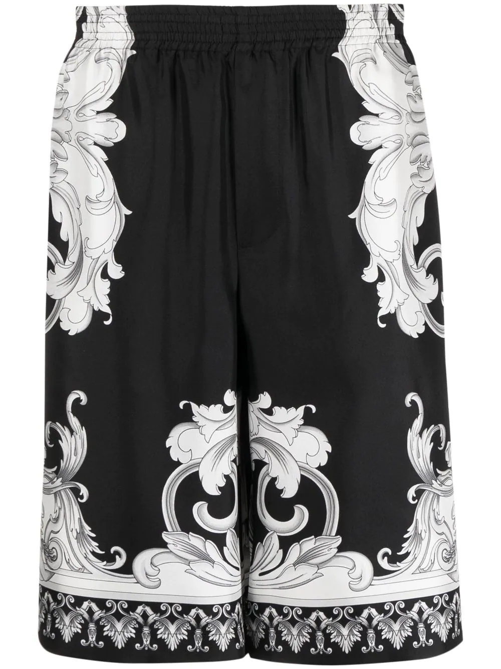 Baroque-print wide shorts - 1