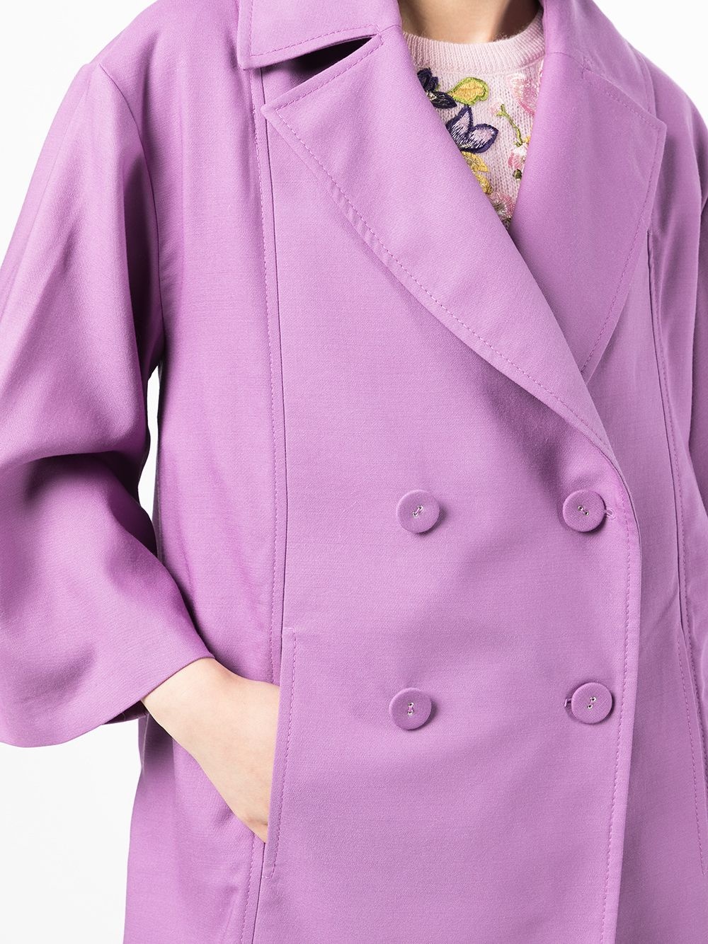double-breasted fitted blazer - 5