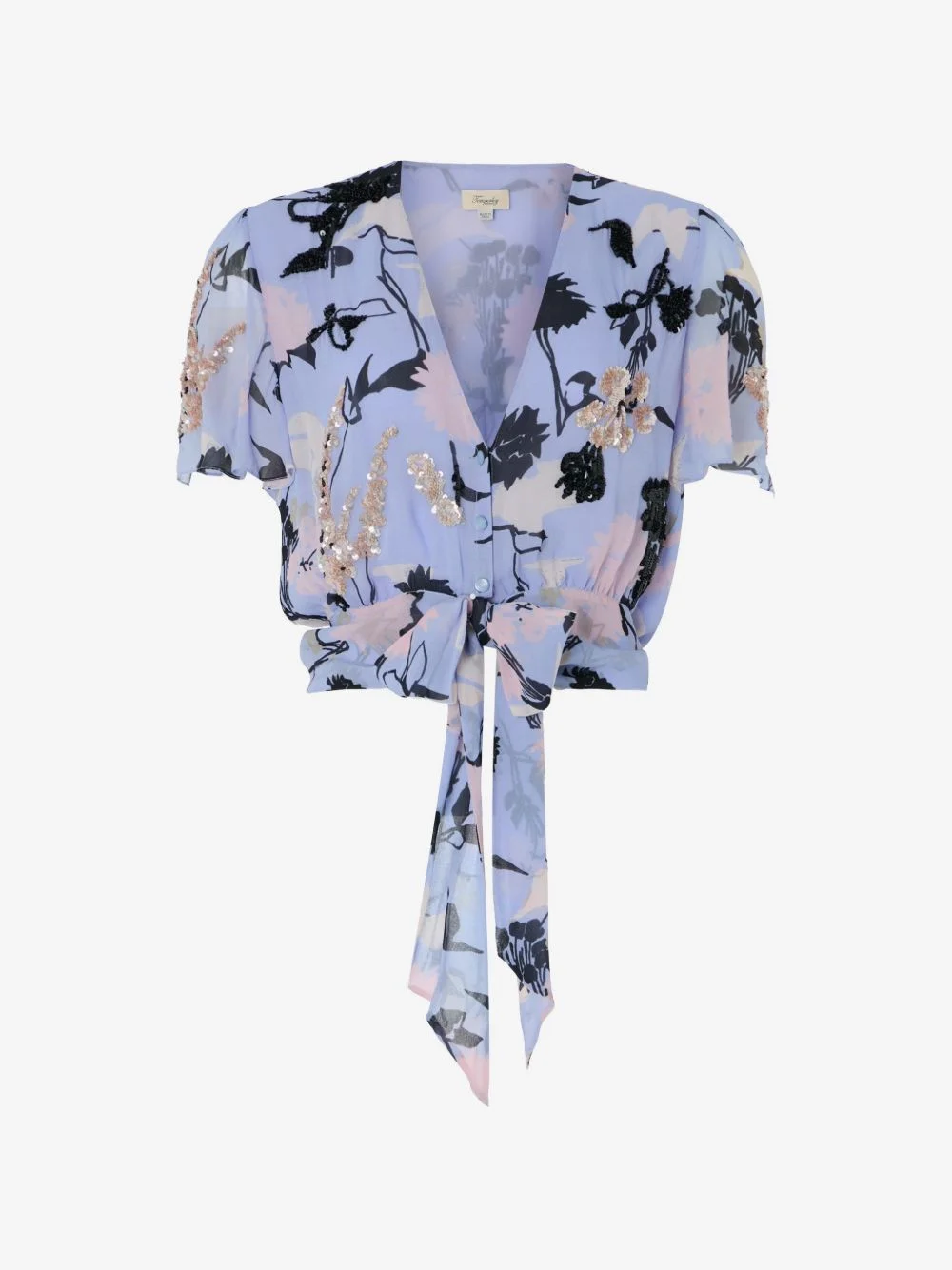 Maisie sequin-embellished floral-print blouse - 1