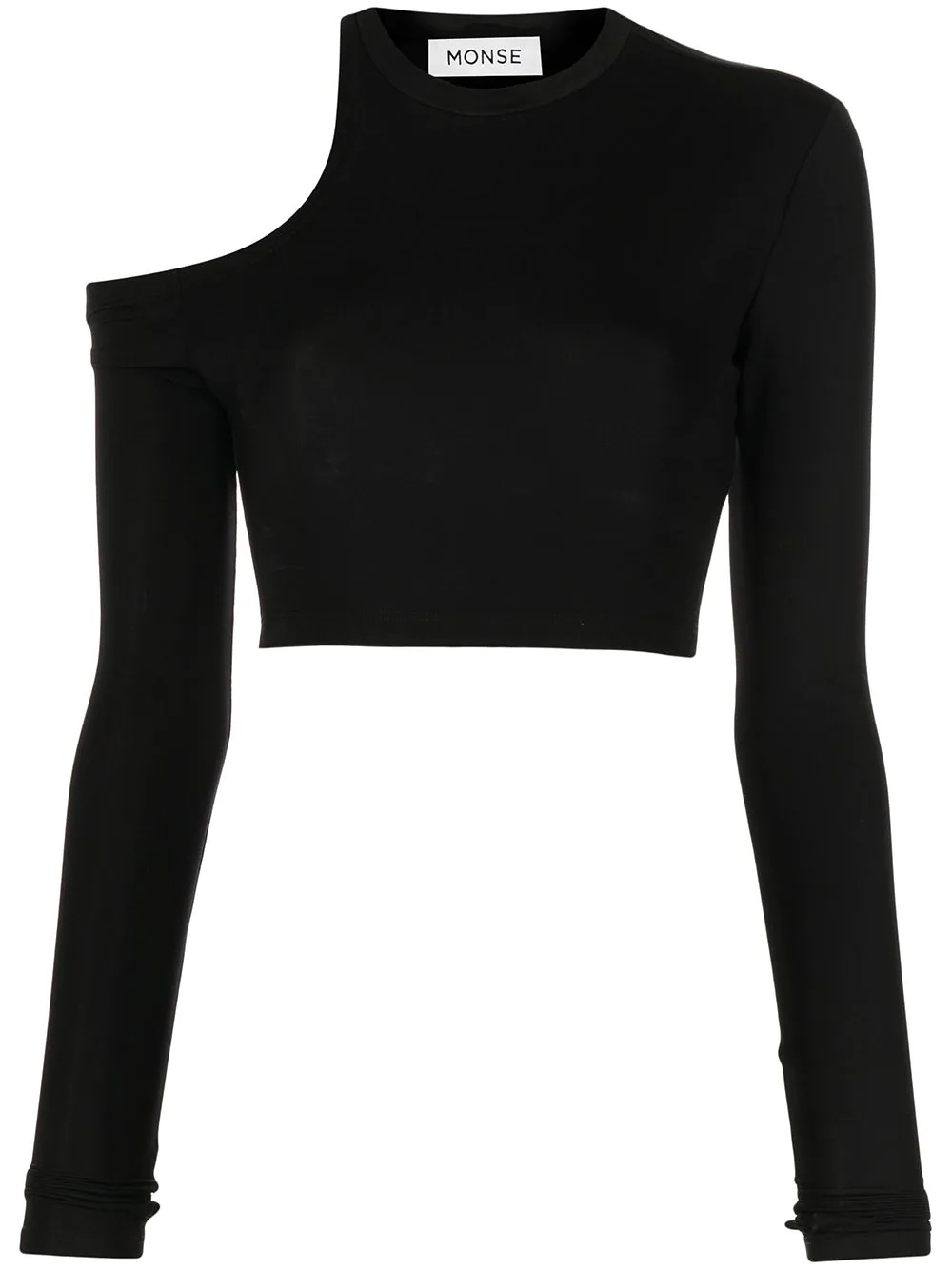 longsleeved cut-out cropped top - 1