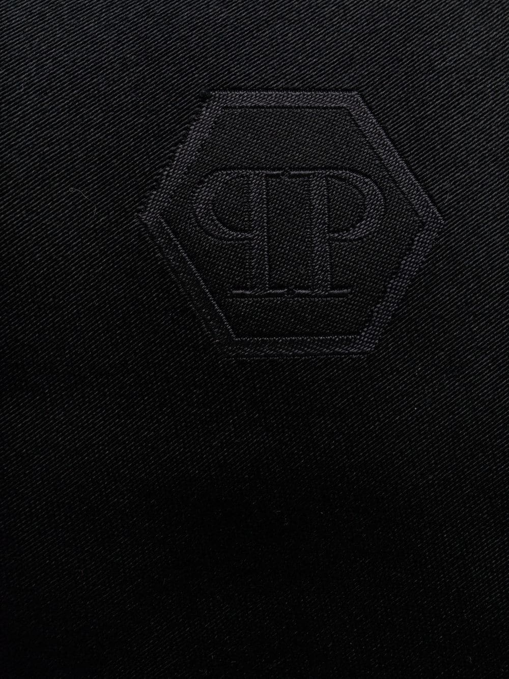 hexagon logo-patch silk tie - 2