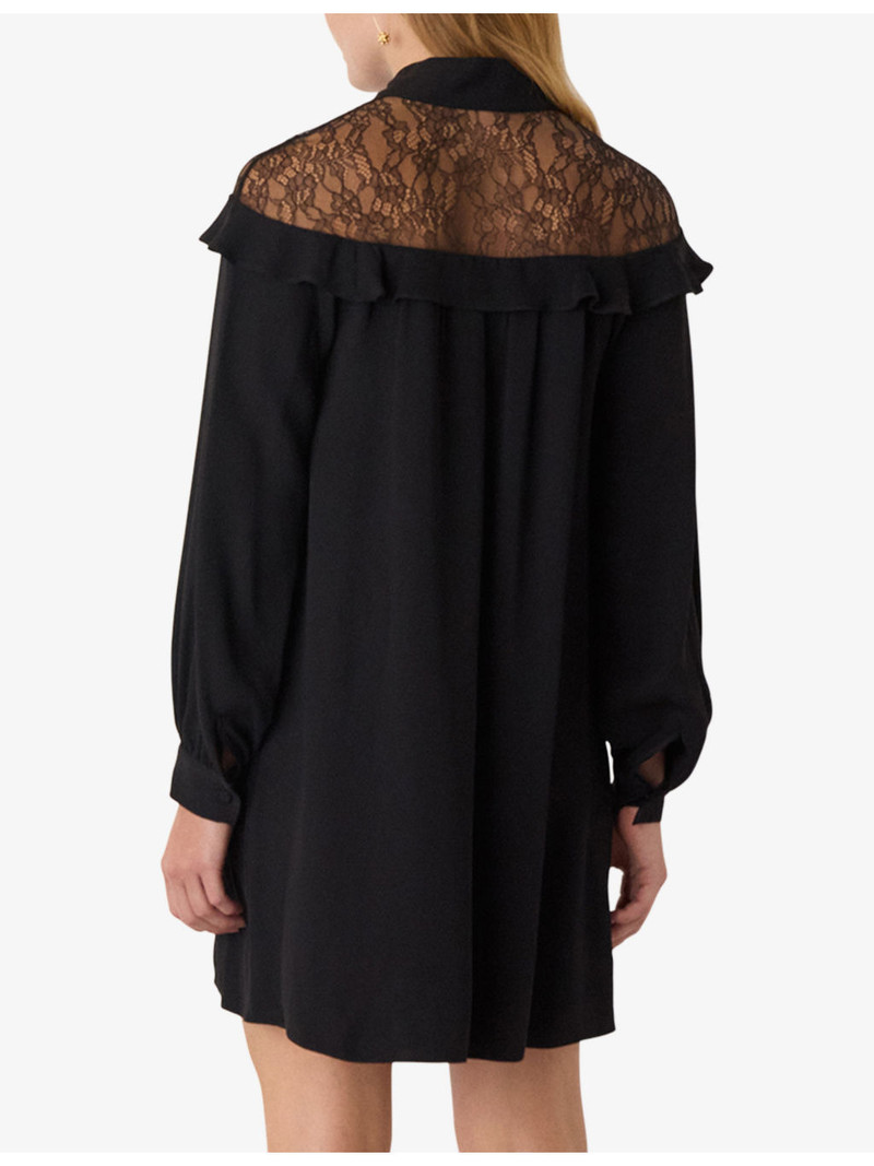 Lace-Embroidered Crepe Mini Dress 3