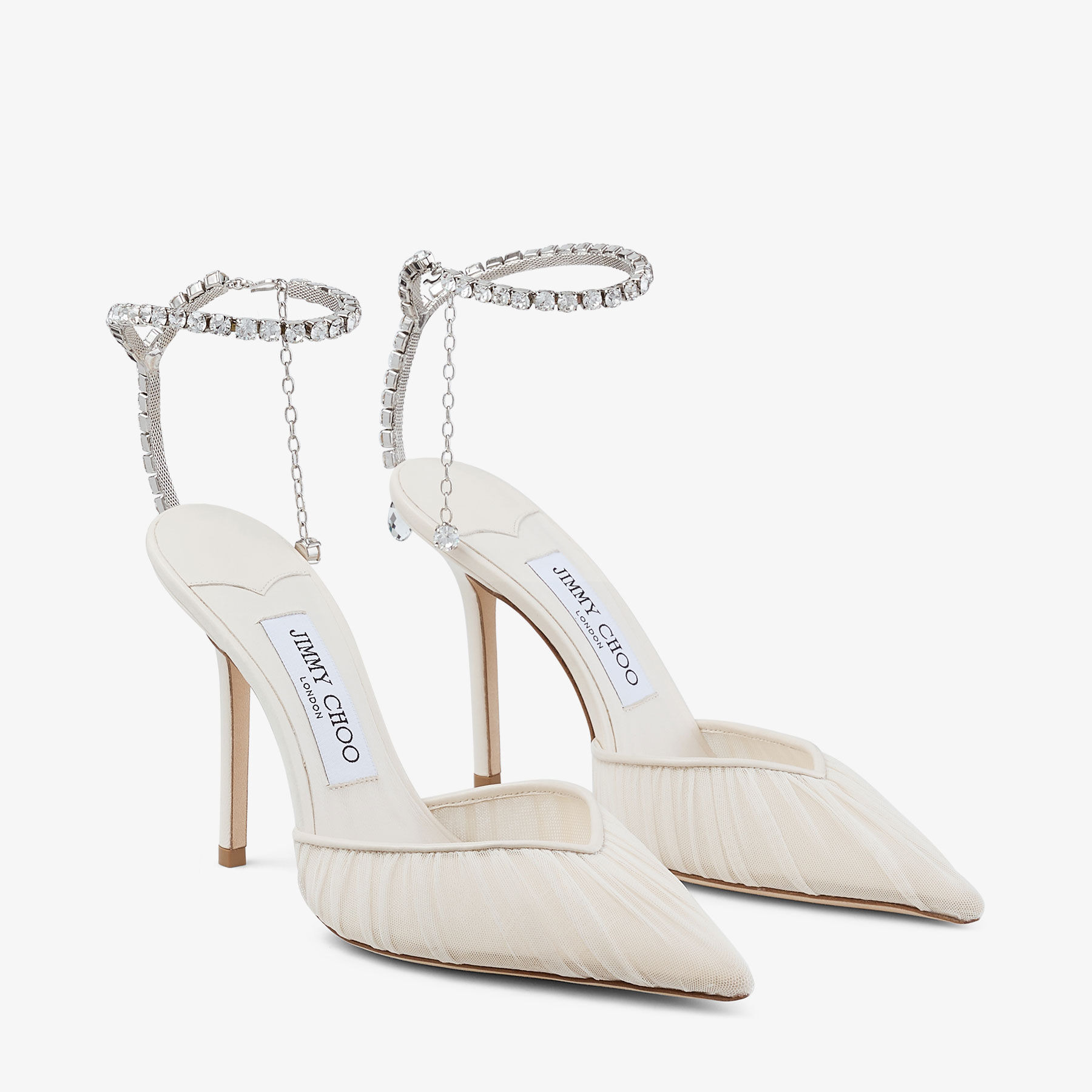 Saeda 100
Ivory Tulle Crystal Pumps - 3