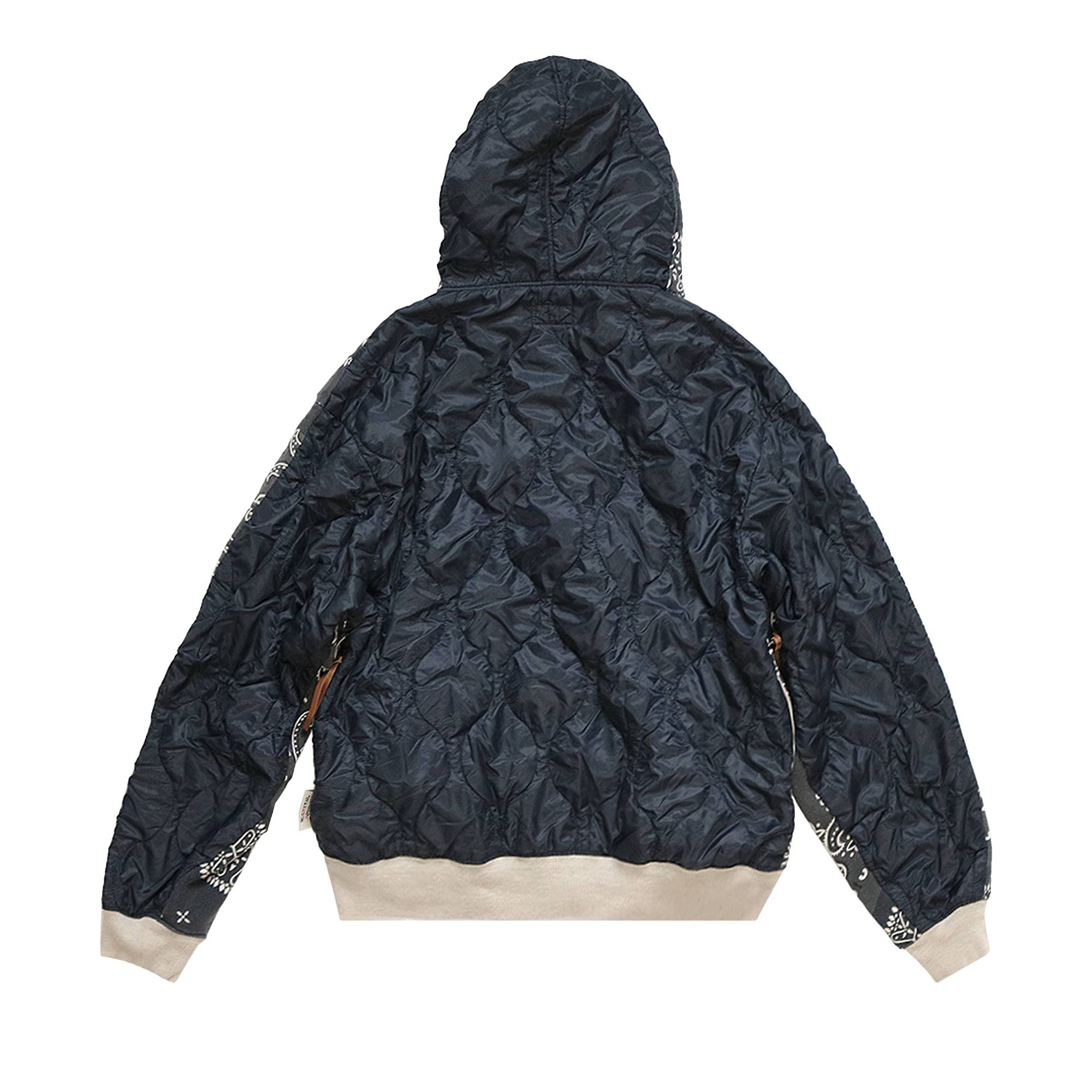 Kapital Half-Quilted Bandana Zip-Up Hoodie 'Black' - 2