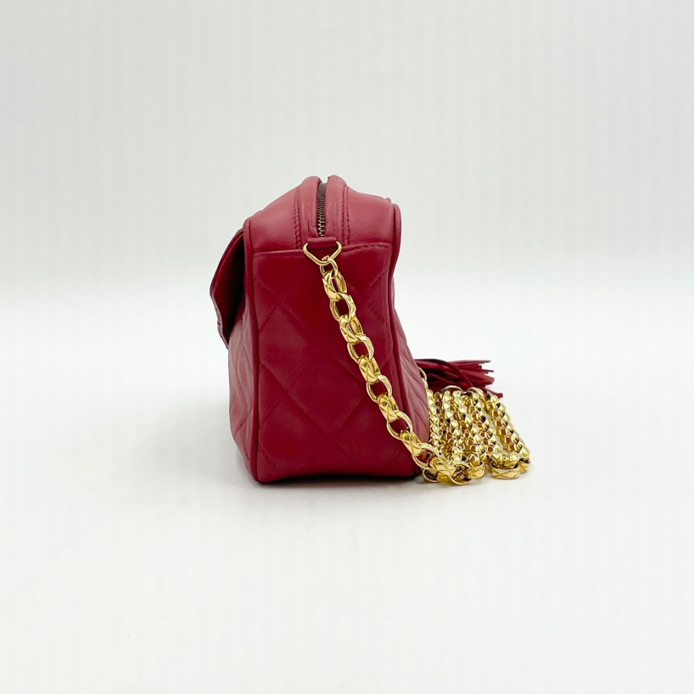 Chanel No.2 Red Bias Flap Mini Chain Crossbody Bag - 2