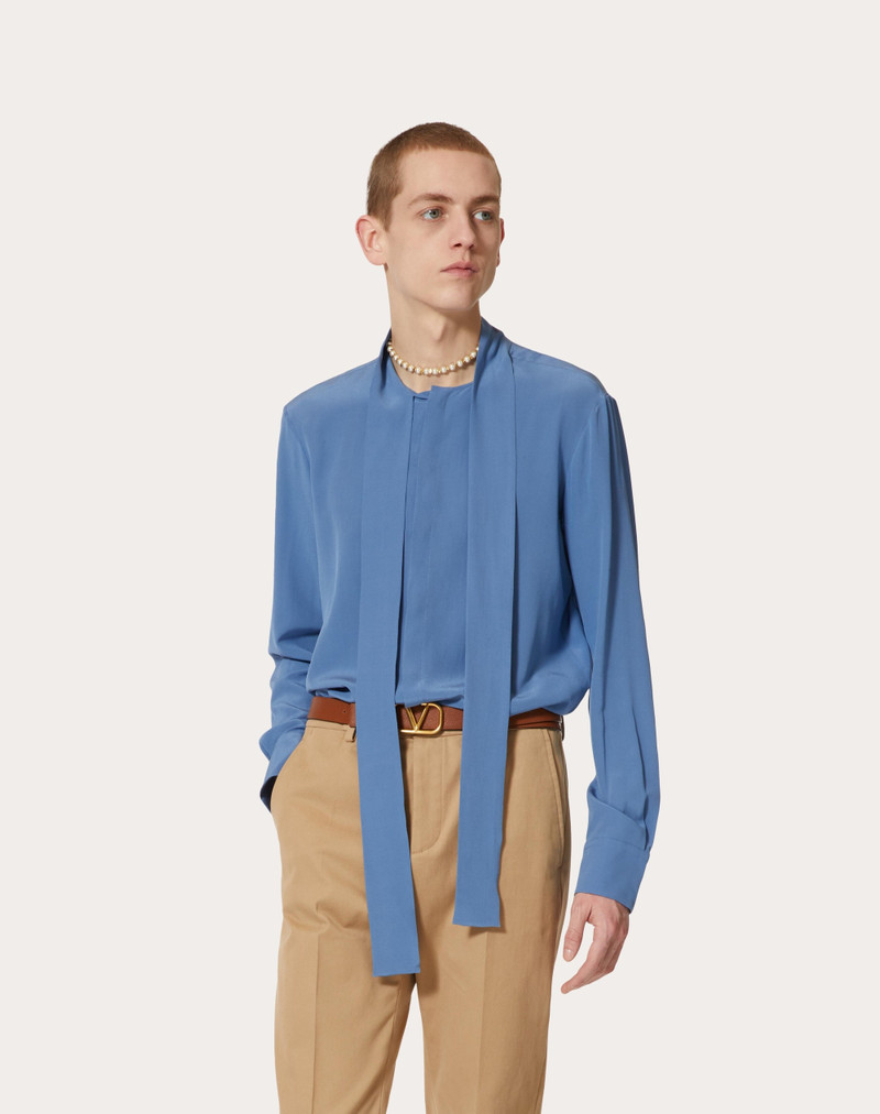 WASHED SILK SHIRT WITH NECK TIE 3