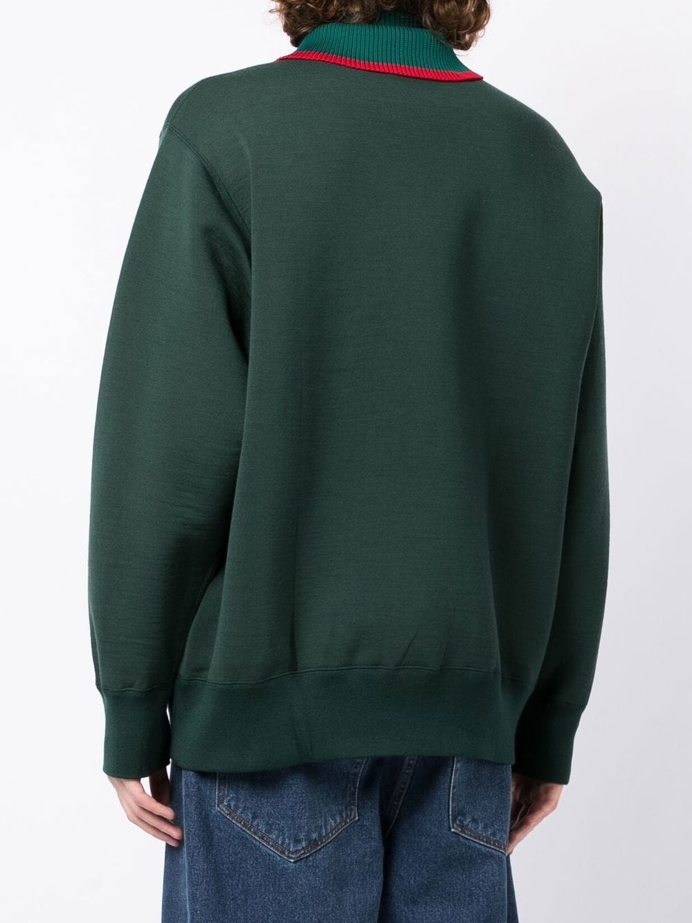 contrasting-collar detail sweatshirt - 4