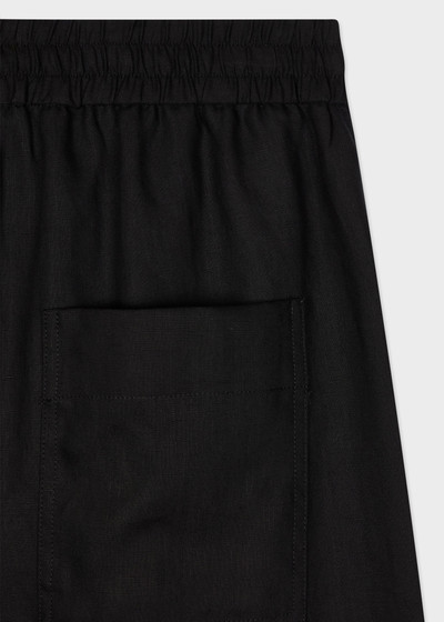 Paul Smith Black Linen Drawstring Trousers outlook