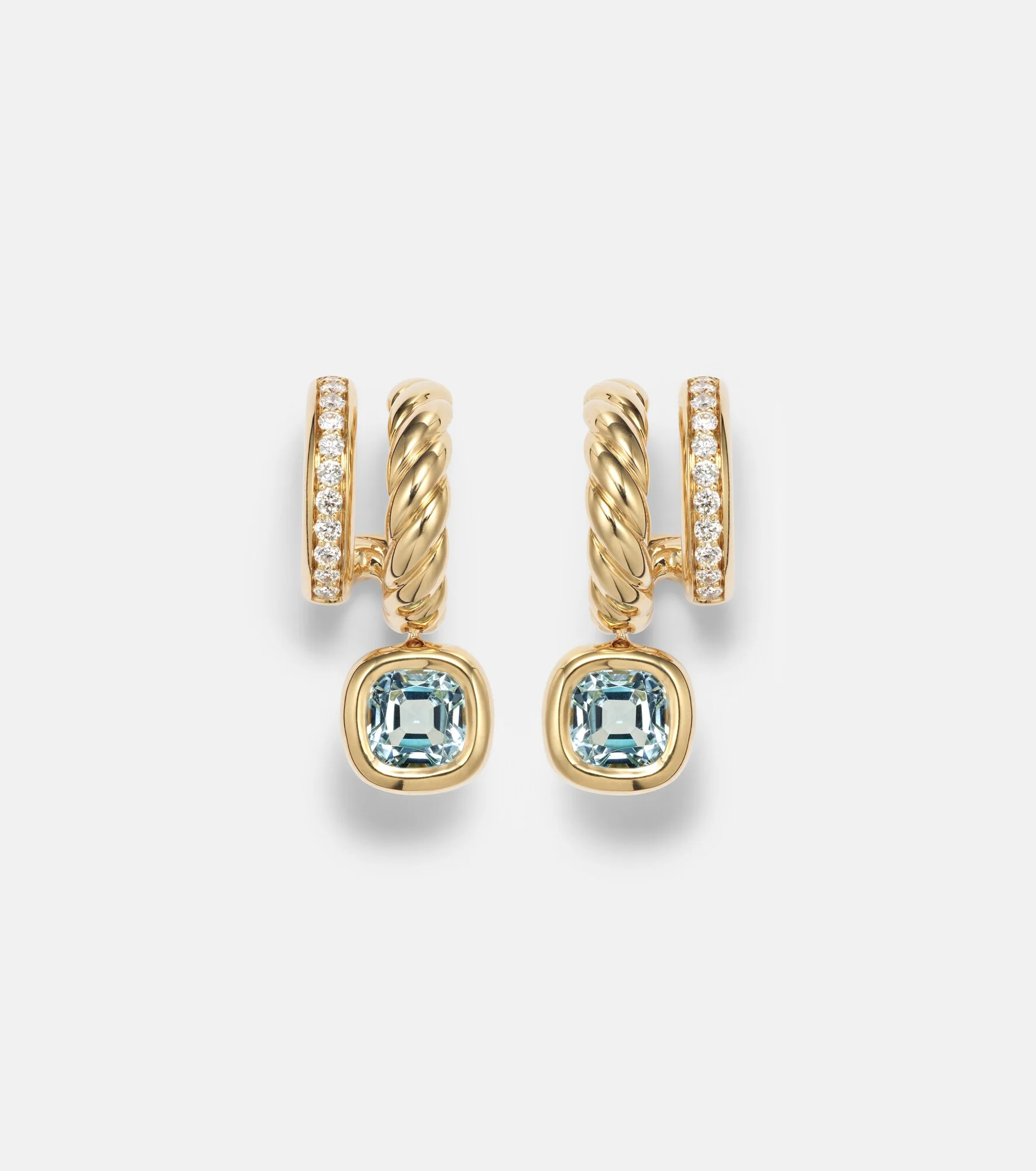 DY Mercer® 18kt gold earrings with topaz and diamonds - 1