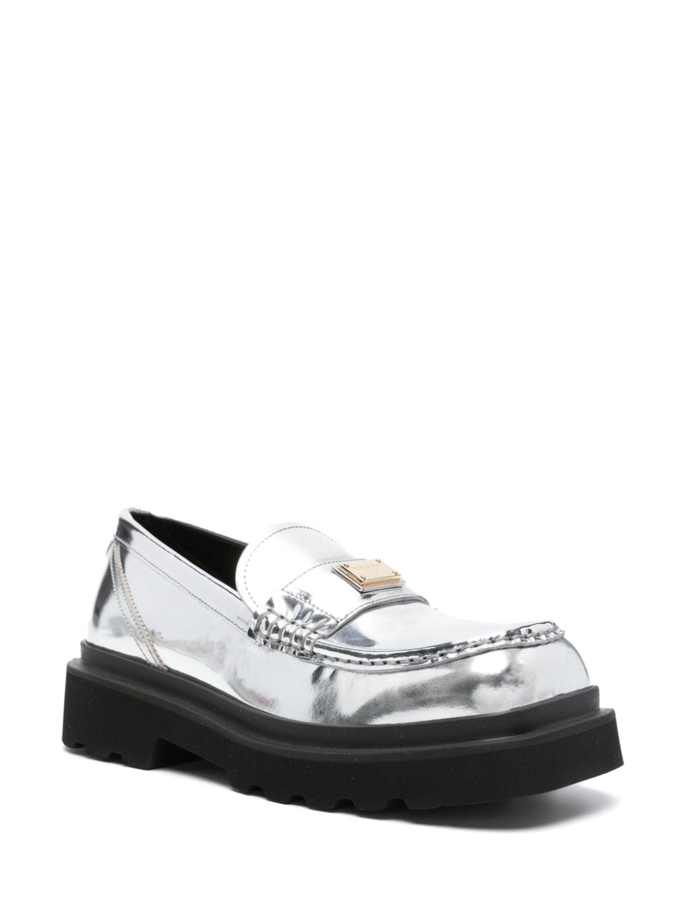 logo-plaque leather brogues - 2