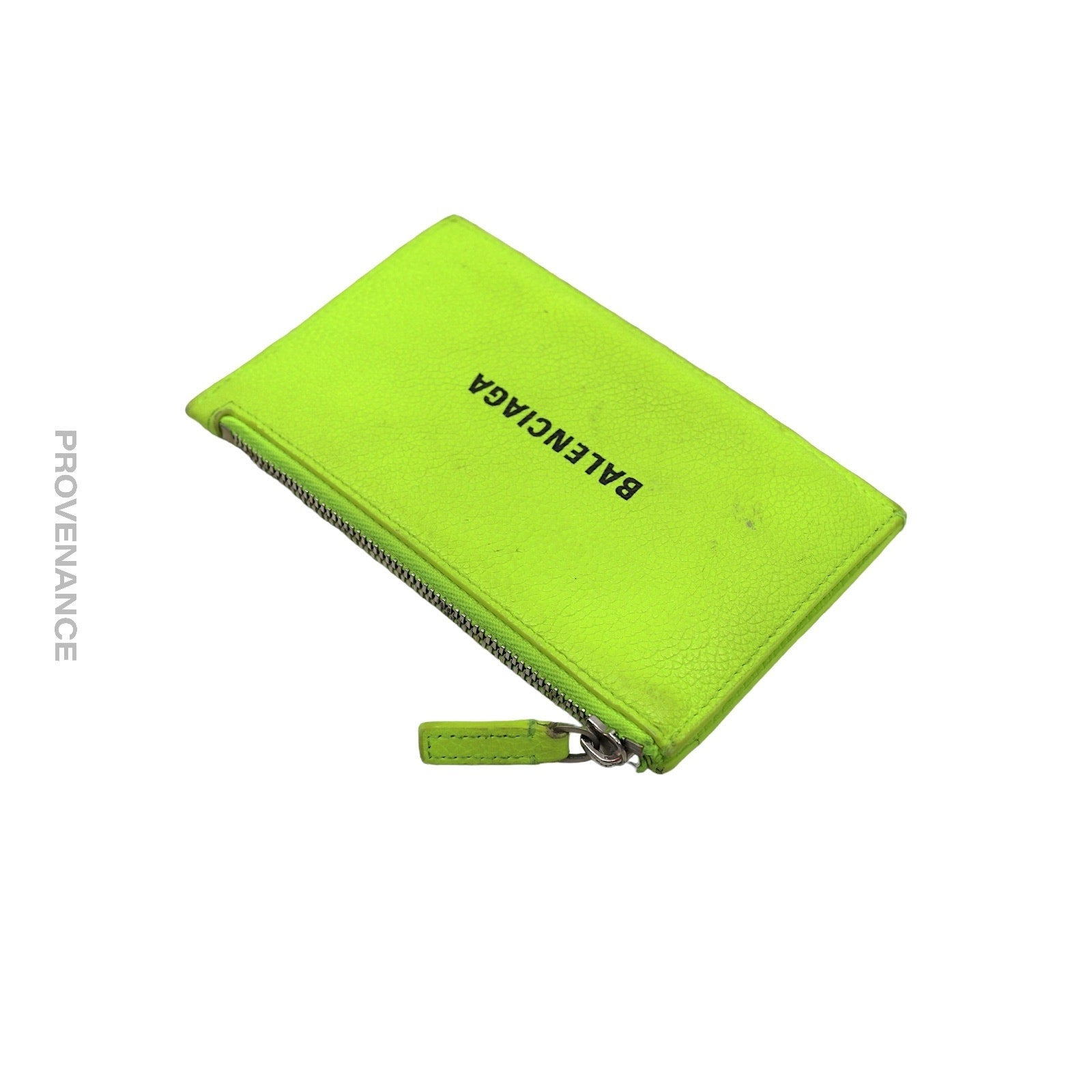 Balenciaga Logo Fragment Zip Card Wallet - Neon - 4