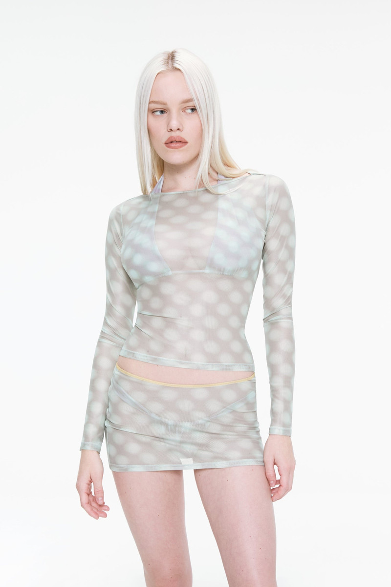 miaou AMELIA TOP - MINT BLURRED DOT outlook