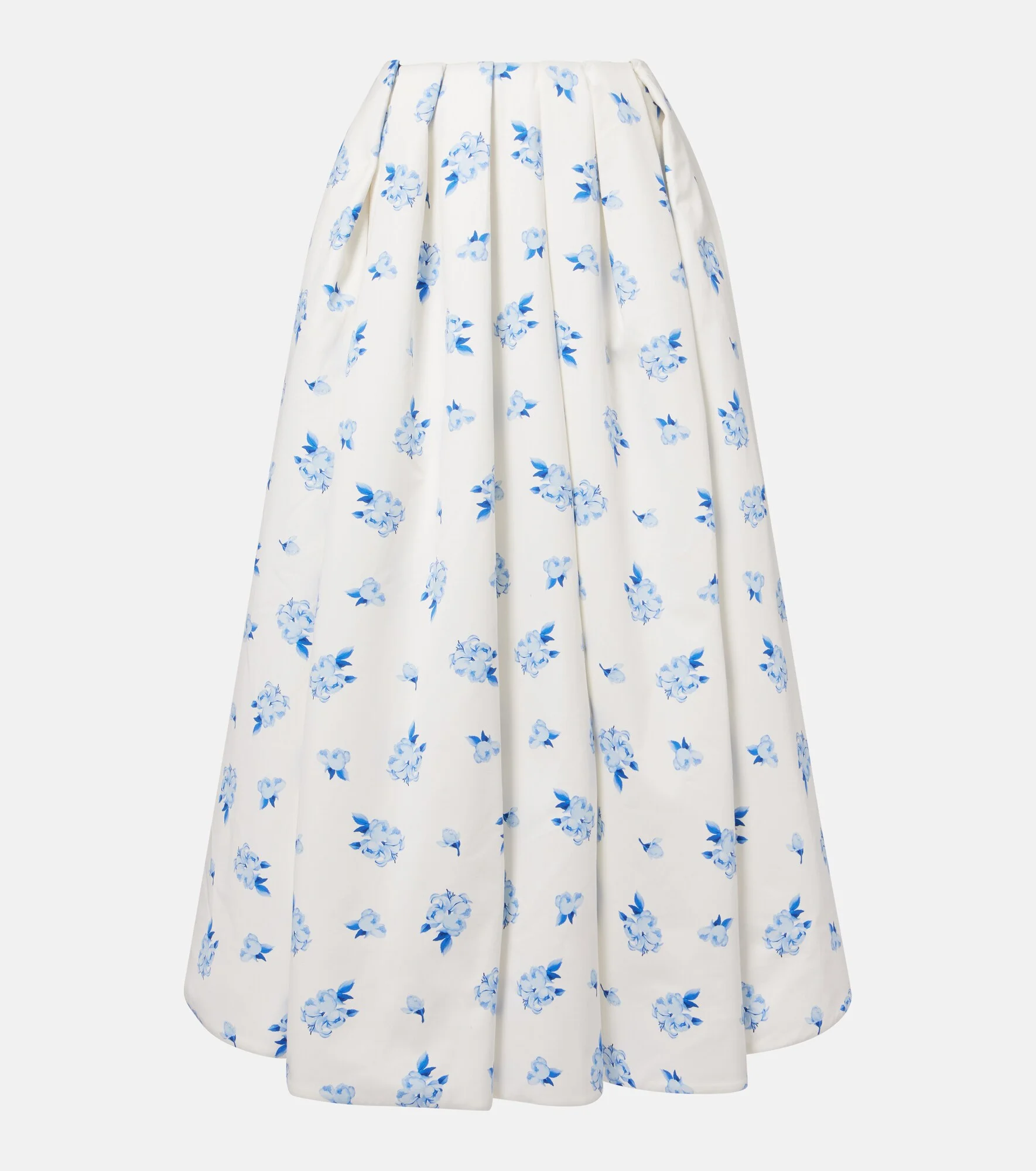 Victoria floral pleated cotton maxi skirt - 1