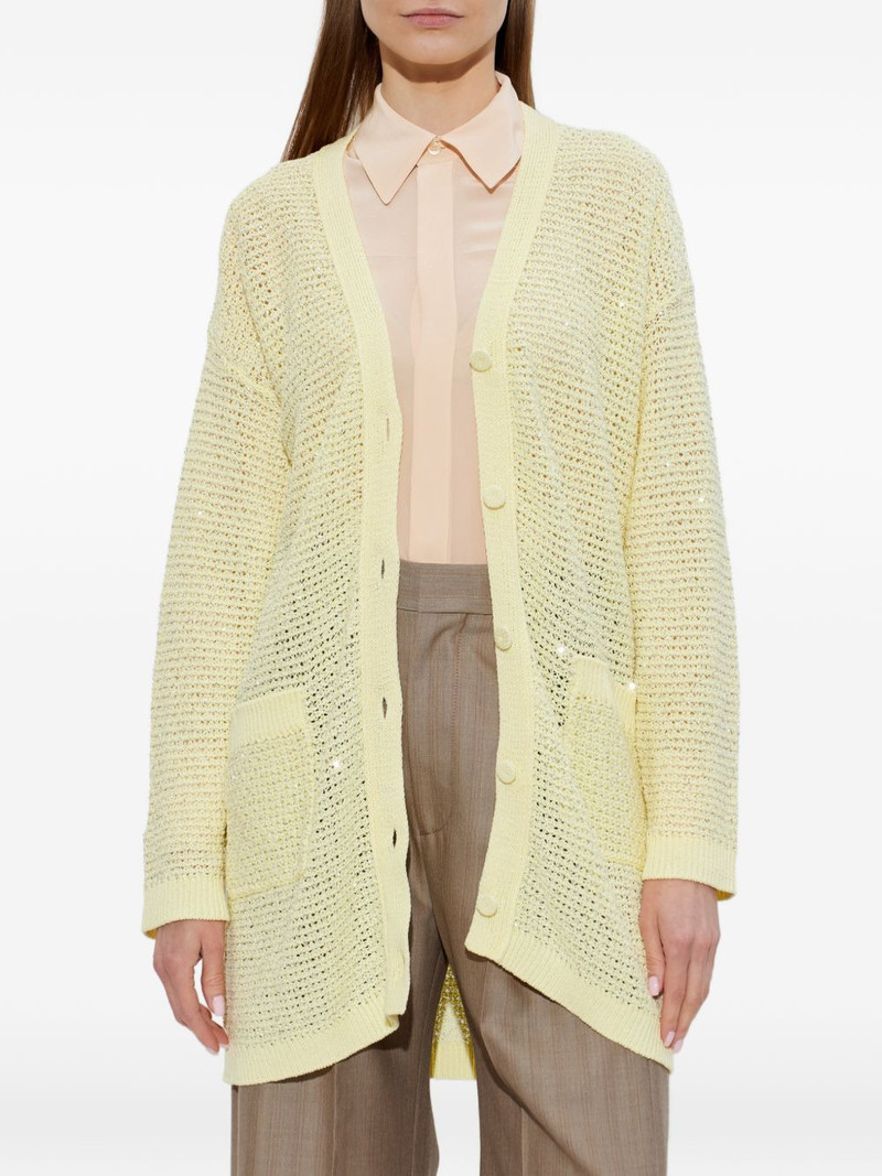 sequin-embellished open-knit cardigan 3