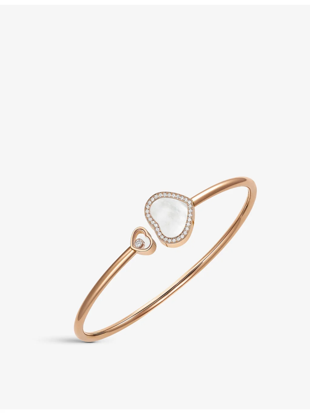 Happy Hearts 18ct rose-gold, 0.19ct round-cut diamond and mother-of-pearl bracelet - 1