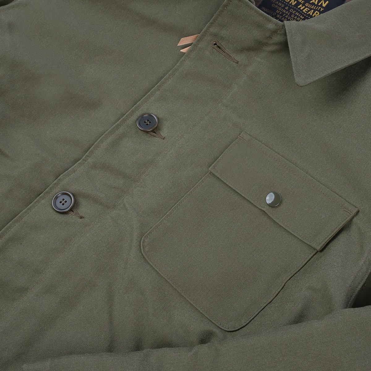 IHM-45-GRN Oiled Whipcord A2 Deck Jacket - Army Green - 12