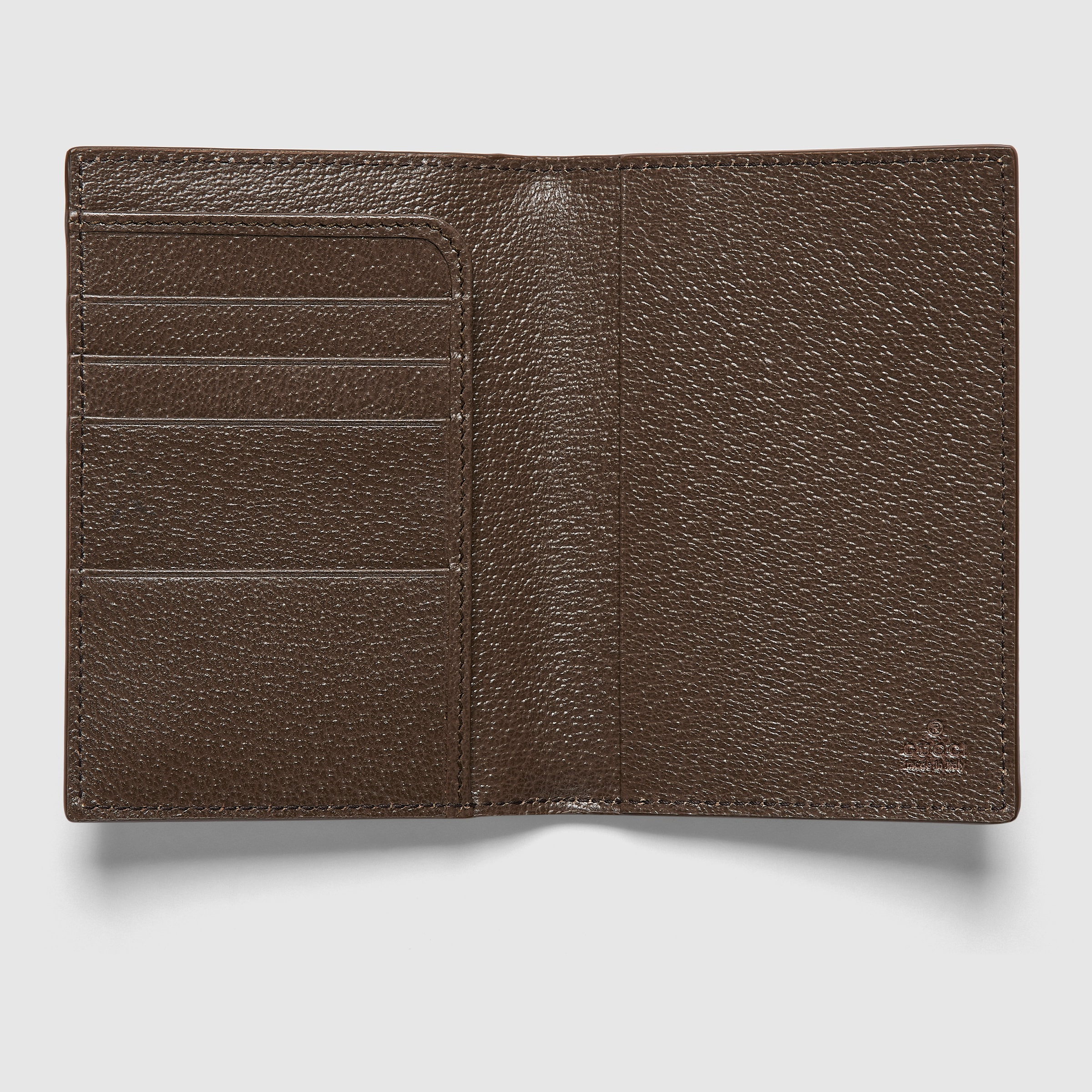 Brown interior GG passport case - 2