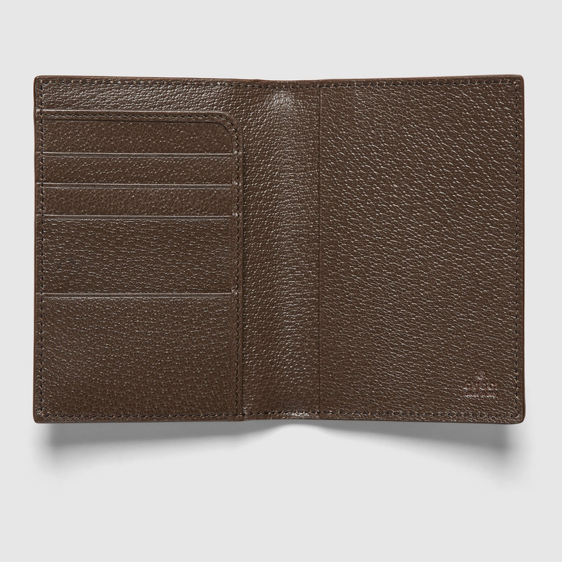GUCCI Brown interior GG passport case outlook