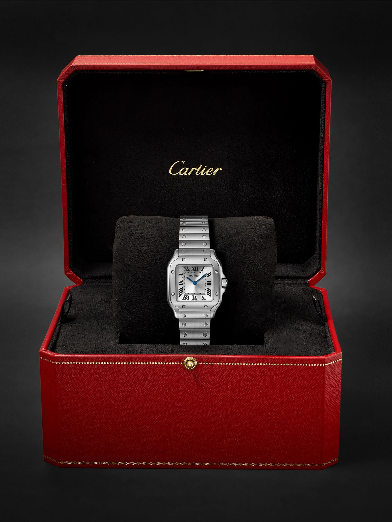 Santos de Cartier Small 34.5mm Stainless Steel Interchangeable and Leather Watch, Ref. No. CRWSSA008 - 7