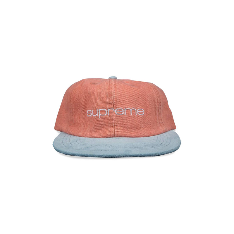 Supreme Denim Suede Compact Logo 6-Panel 'Pink' - 1