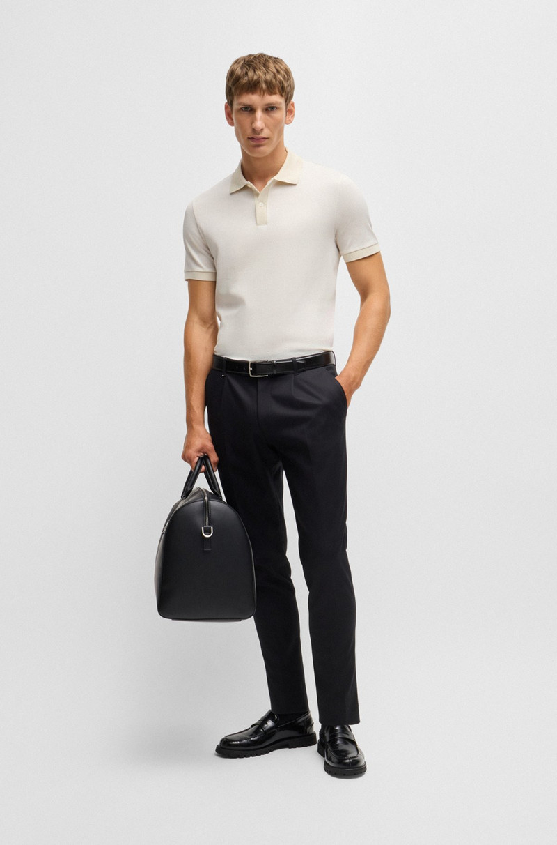 BOSS STRUCTURED-COTTON POLO SHIRT WITH SOLID TRIMS outlook
