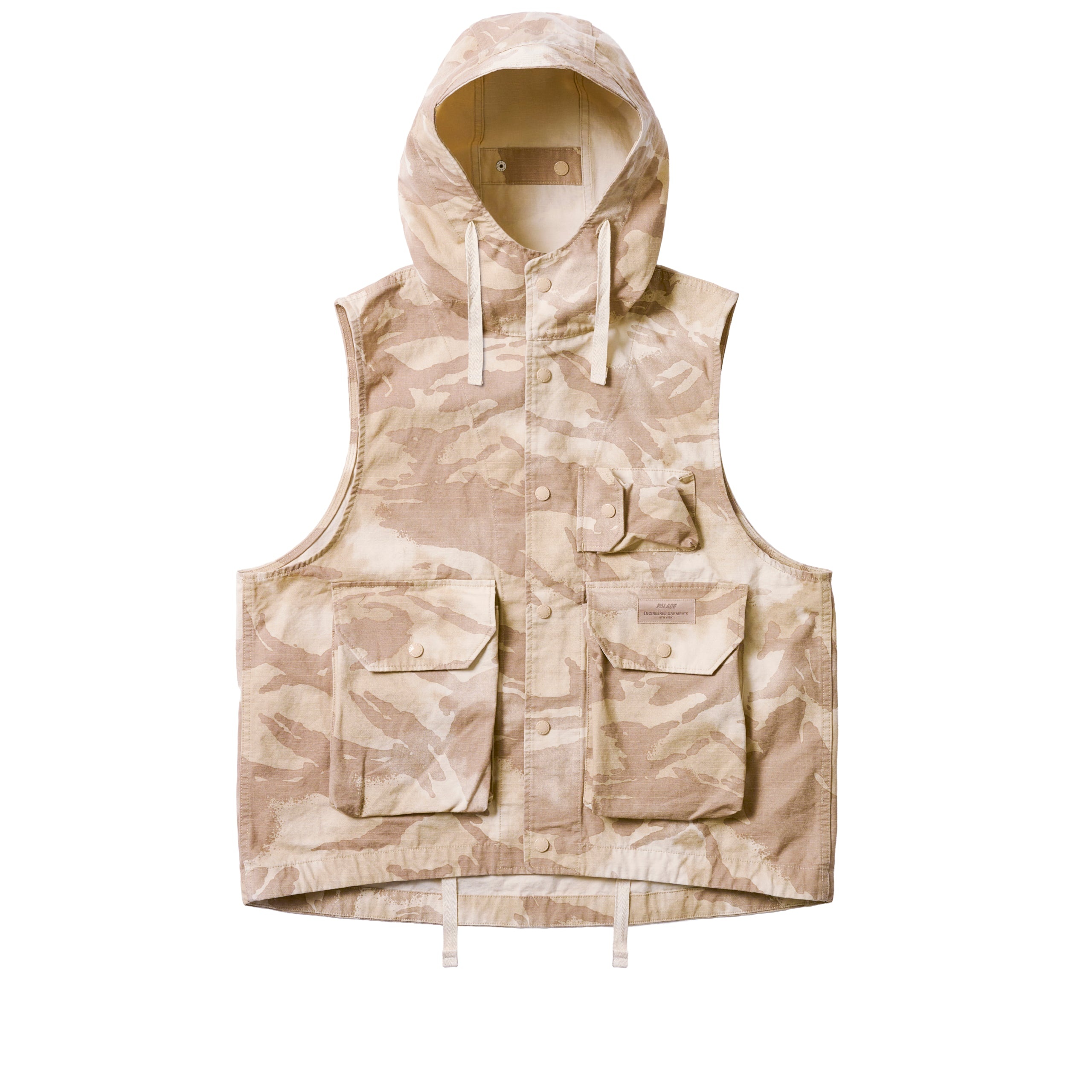 PALACE ENGINEERED GARMENTS HOODED VEST RIPSTOP PRINTED - 1