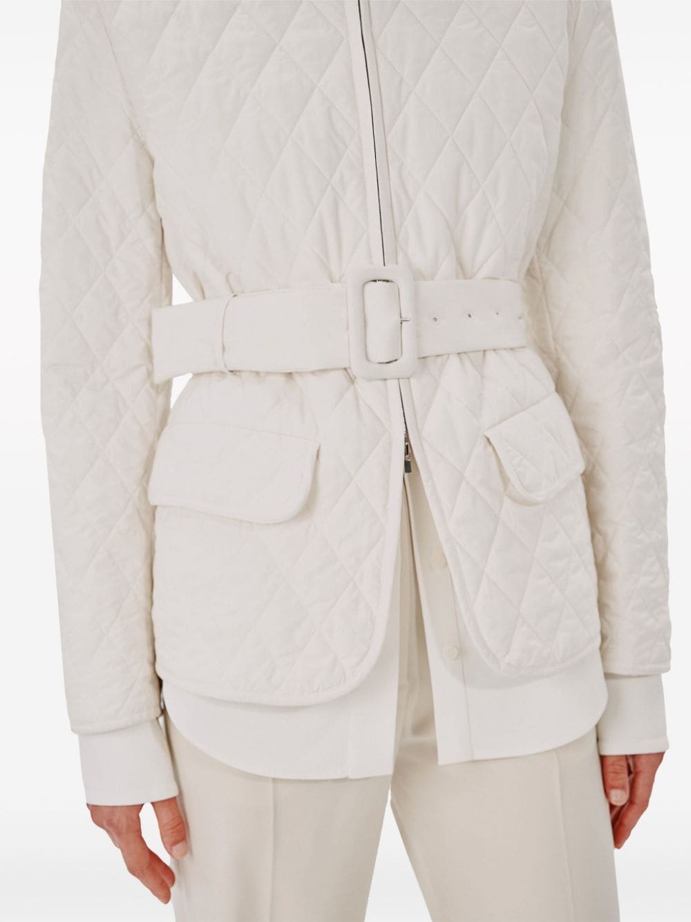 diamond-quilted belted puffer jacket - 6