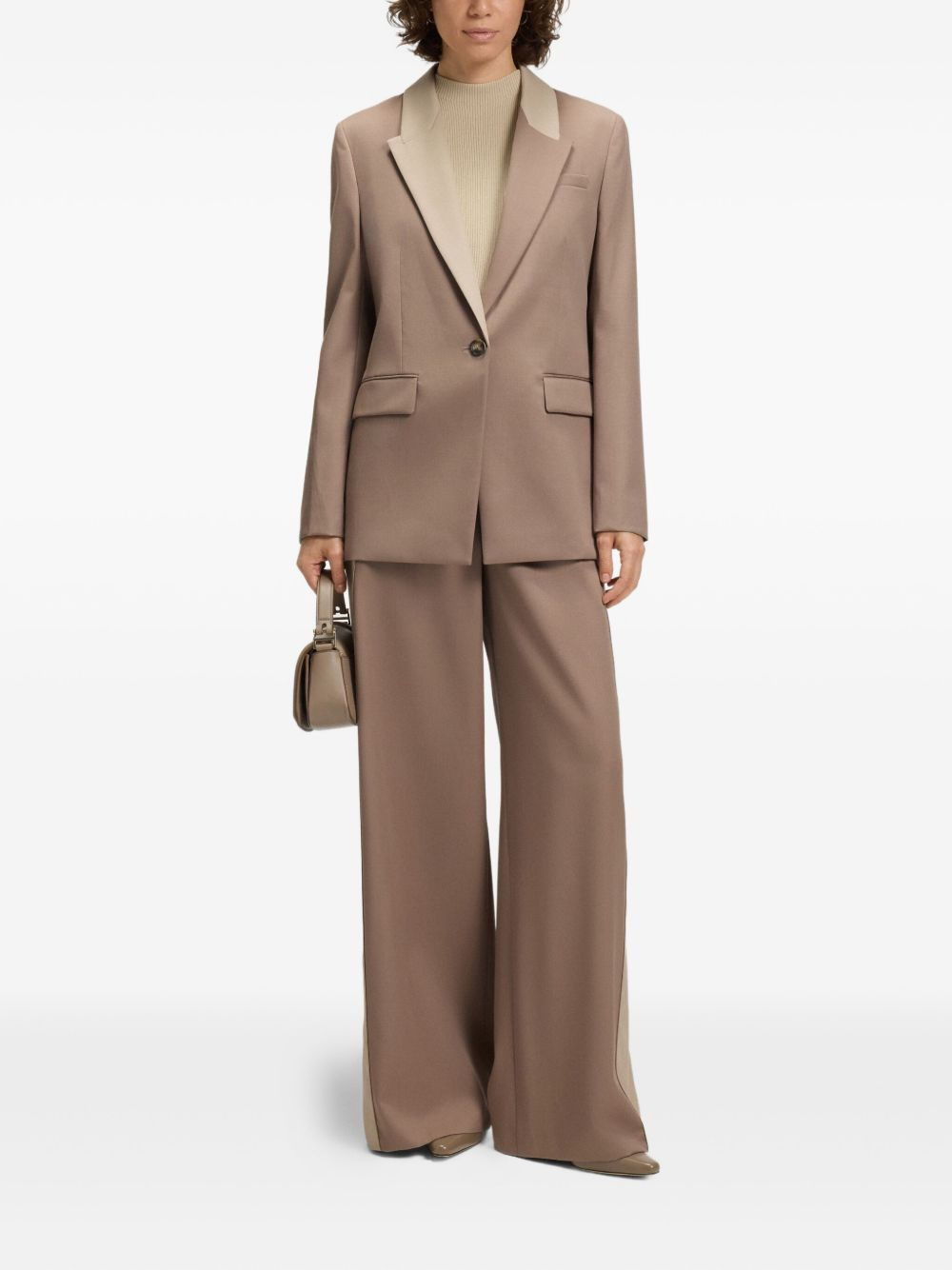 contrast-lapels wool blazer - 2