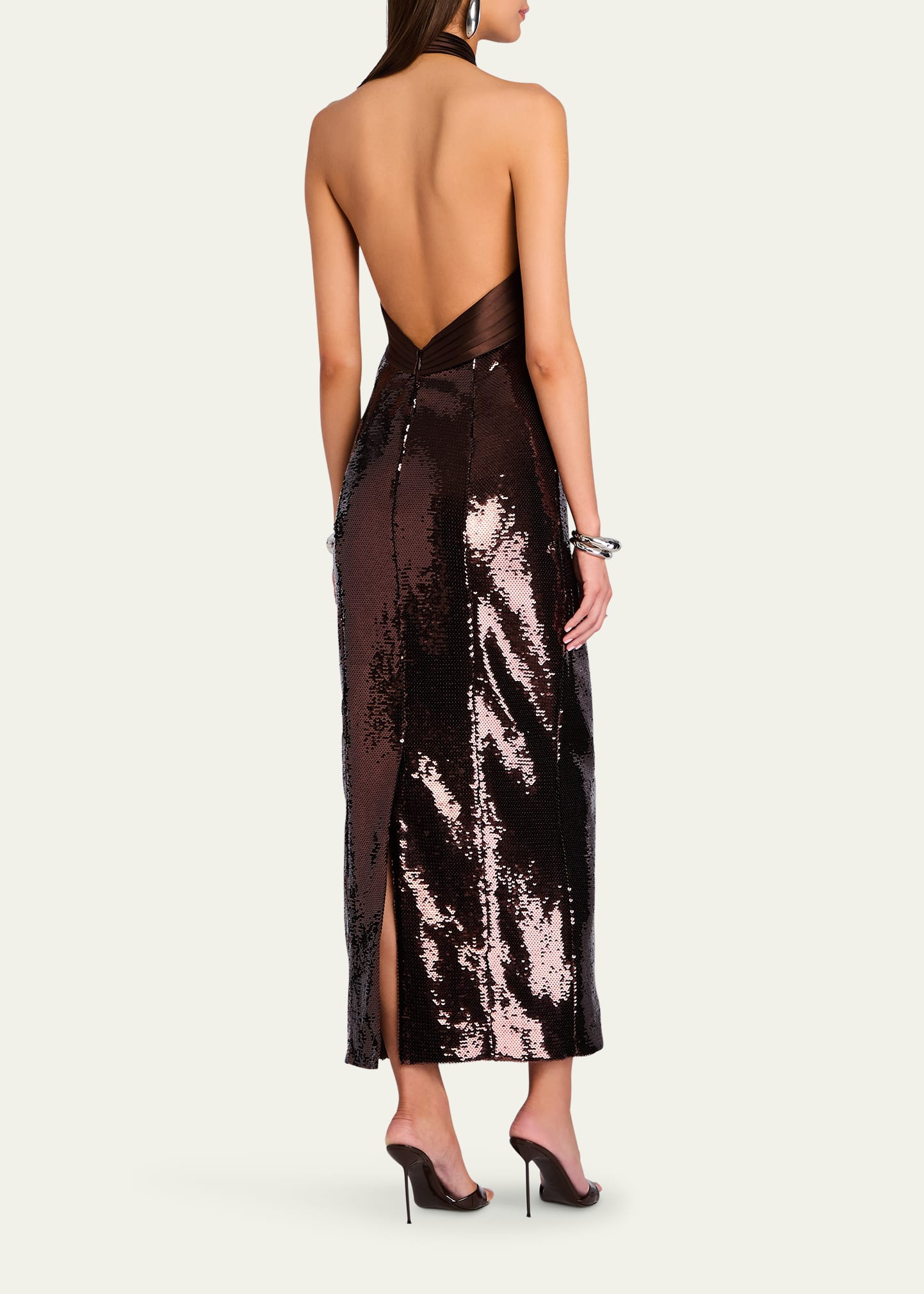Tamra Sequined Halter Dress - 3