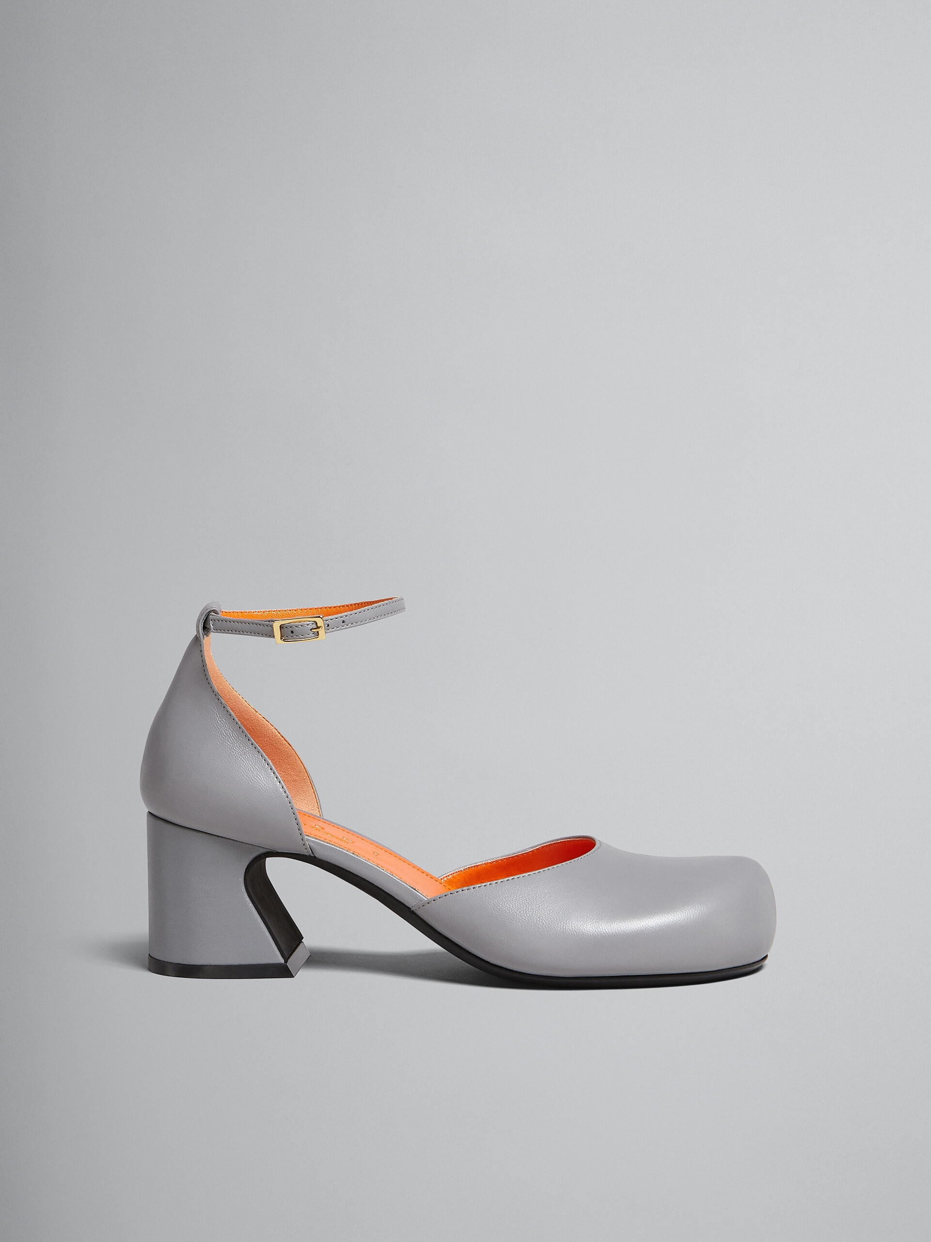GREY LEATHER MARY JANE PUMP - 1