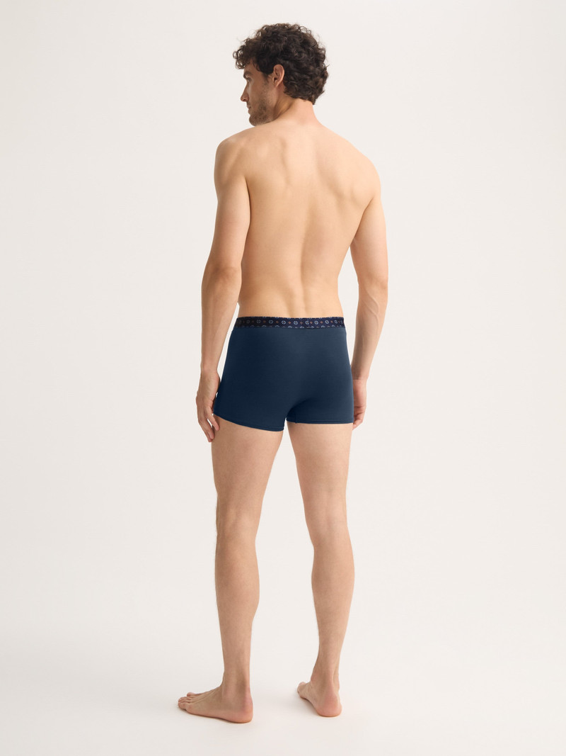 Rose Band Pima Cotton Boxer Briefs Navy Blue 3