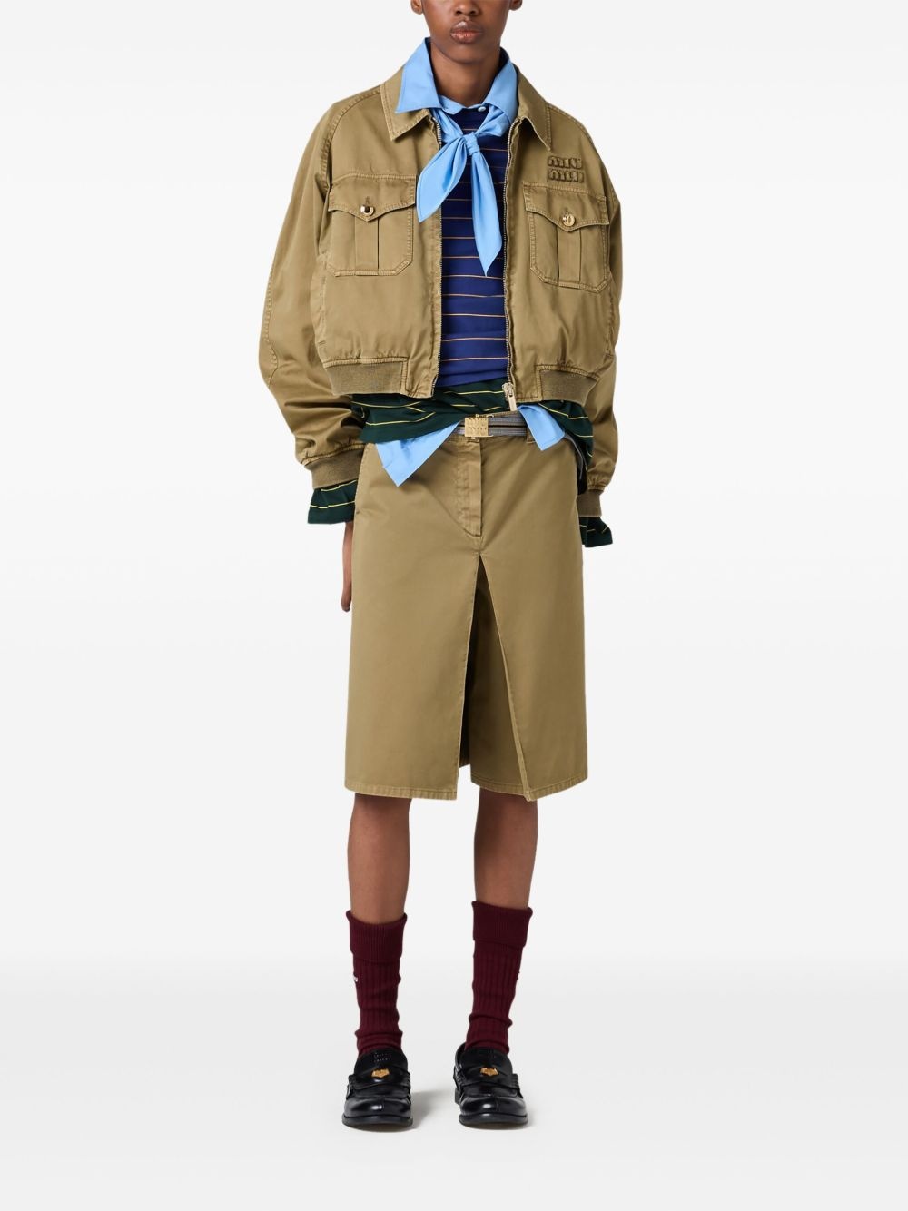 garment-dyed cotton bomber jacket - 2