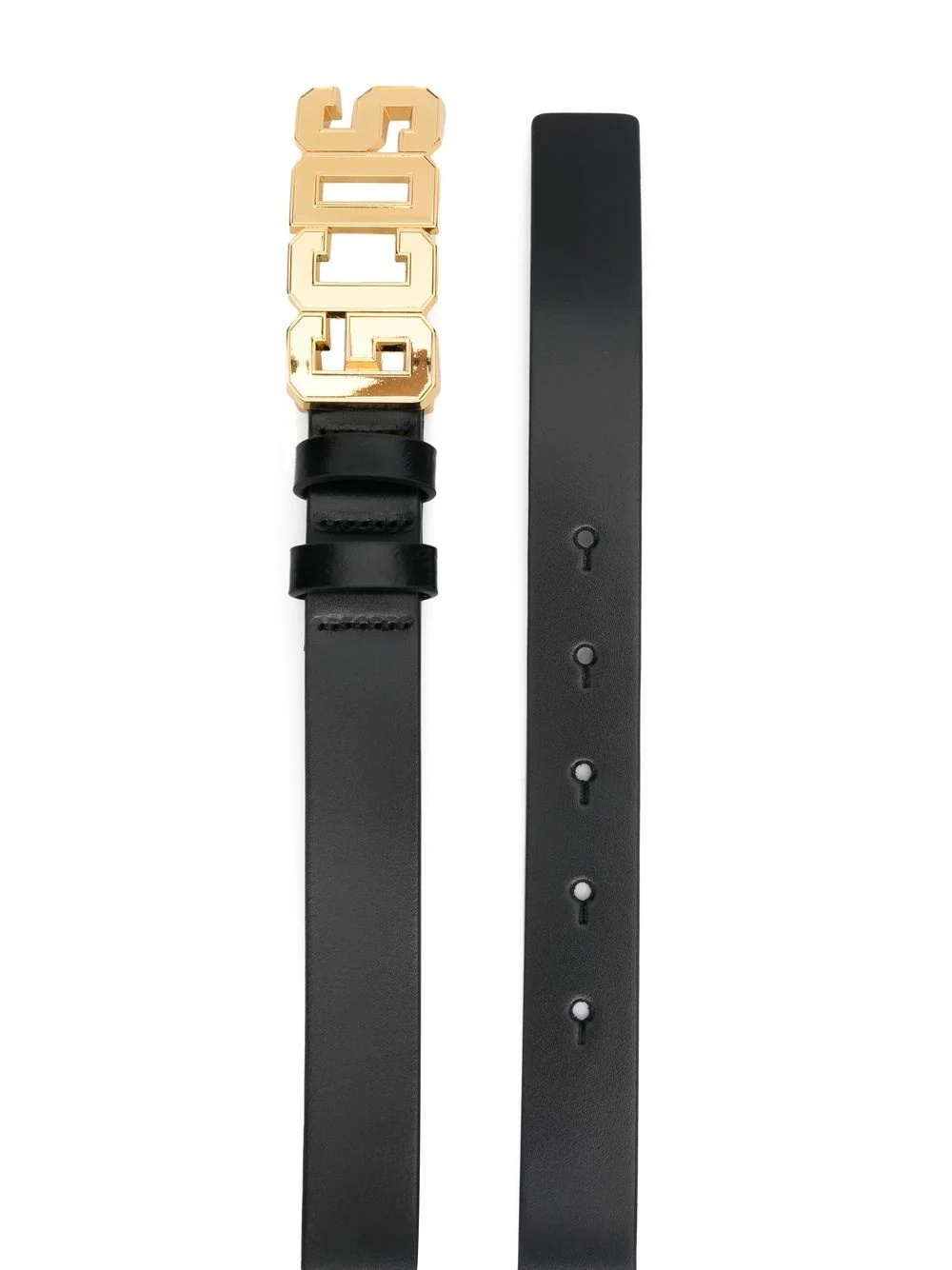 logo-buckle leather belt - 2