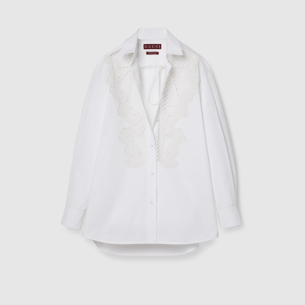 Cotton poplin shirt with embroidery - 8